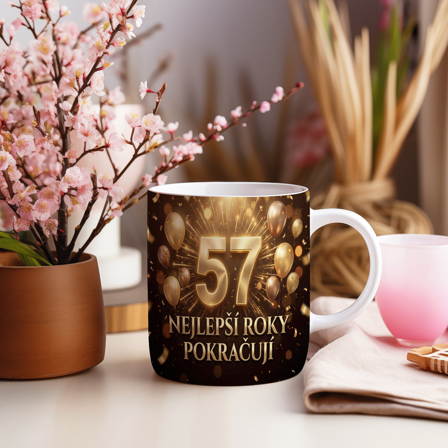 Narozeninový hrnek 57 let – NEJLEPŠÍ ROKY POKRAČUJÍ