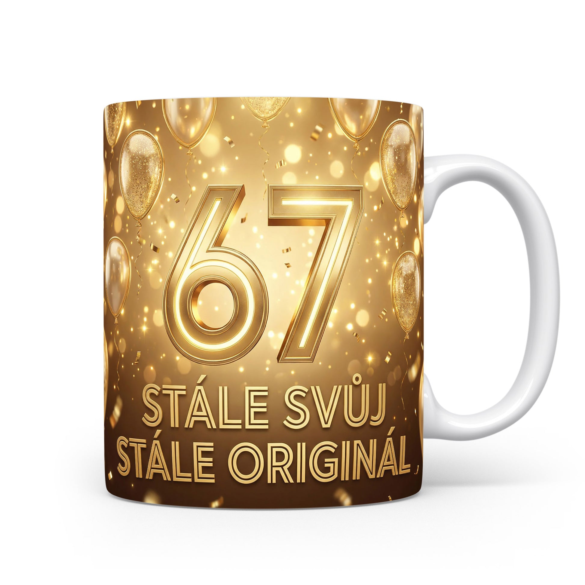 Narozeninový hrnek s věkem 67