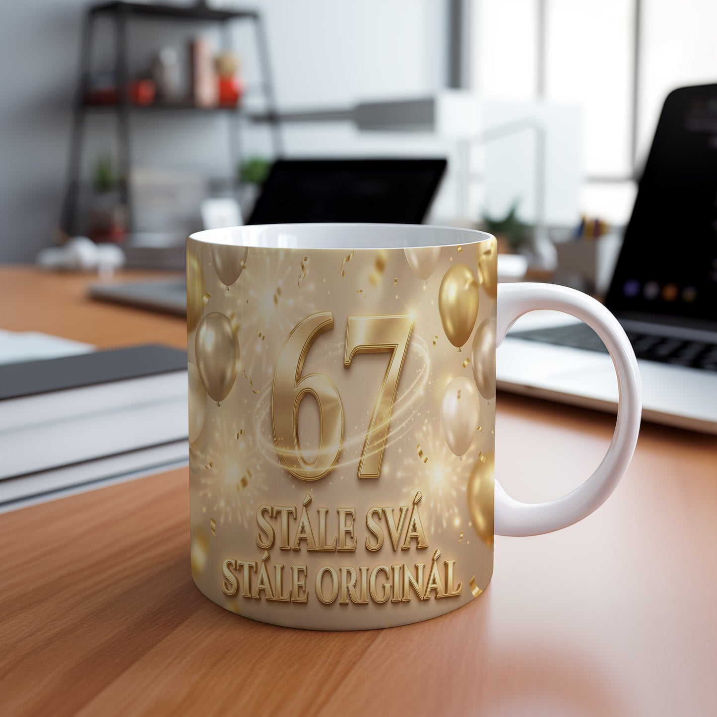 Narozeninový hrnek 67 let – STÁLE SVÁ, STÁLE ORIGINÁL