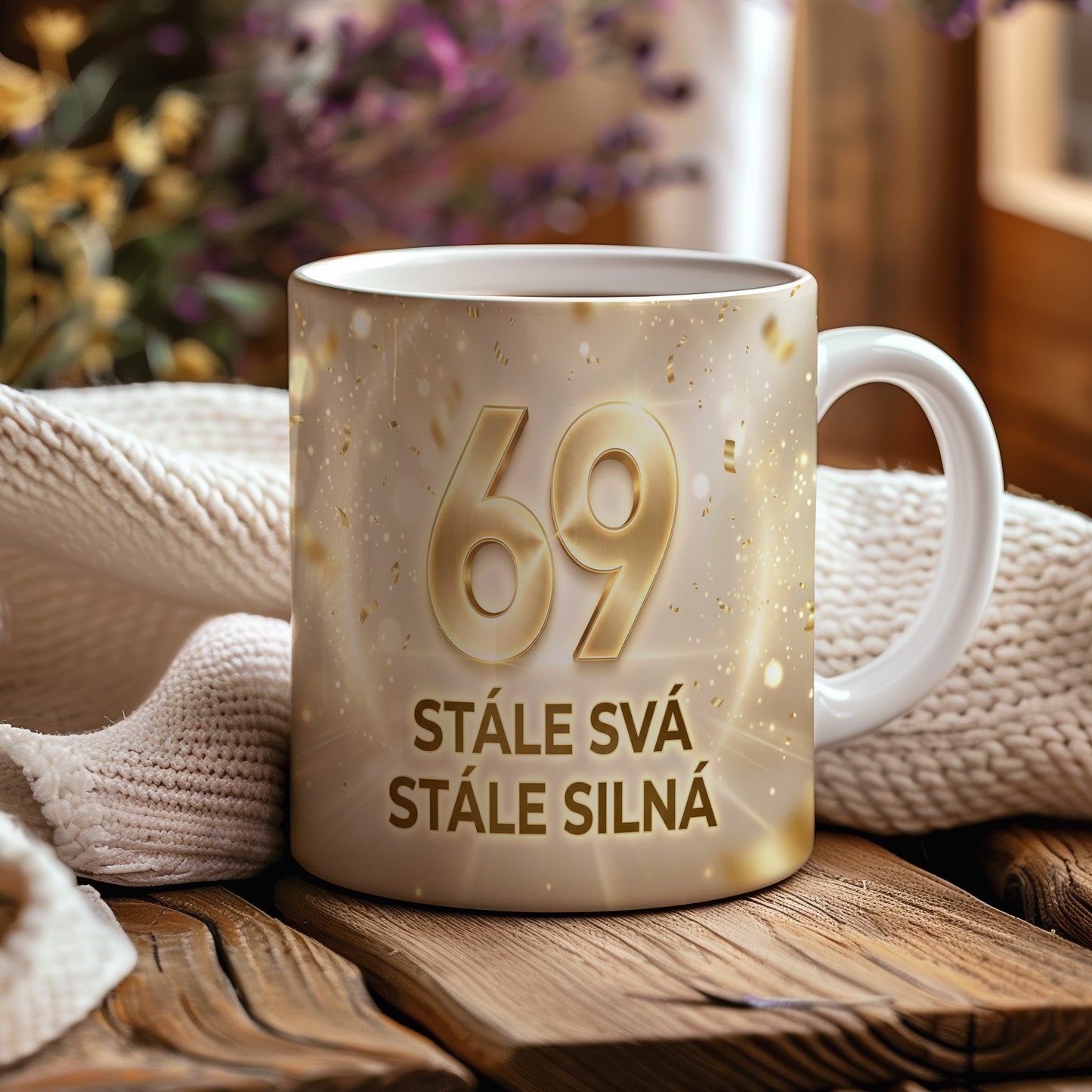 Narozeninový hrnek 69 let – STÁLE SVÁ STÁLE SILNÁ