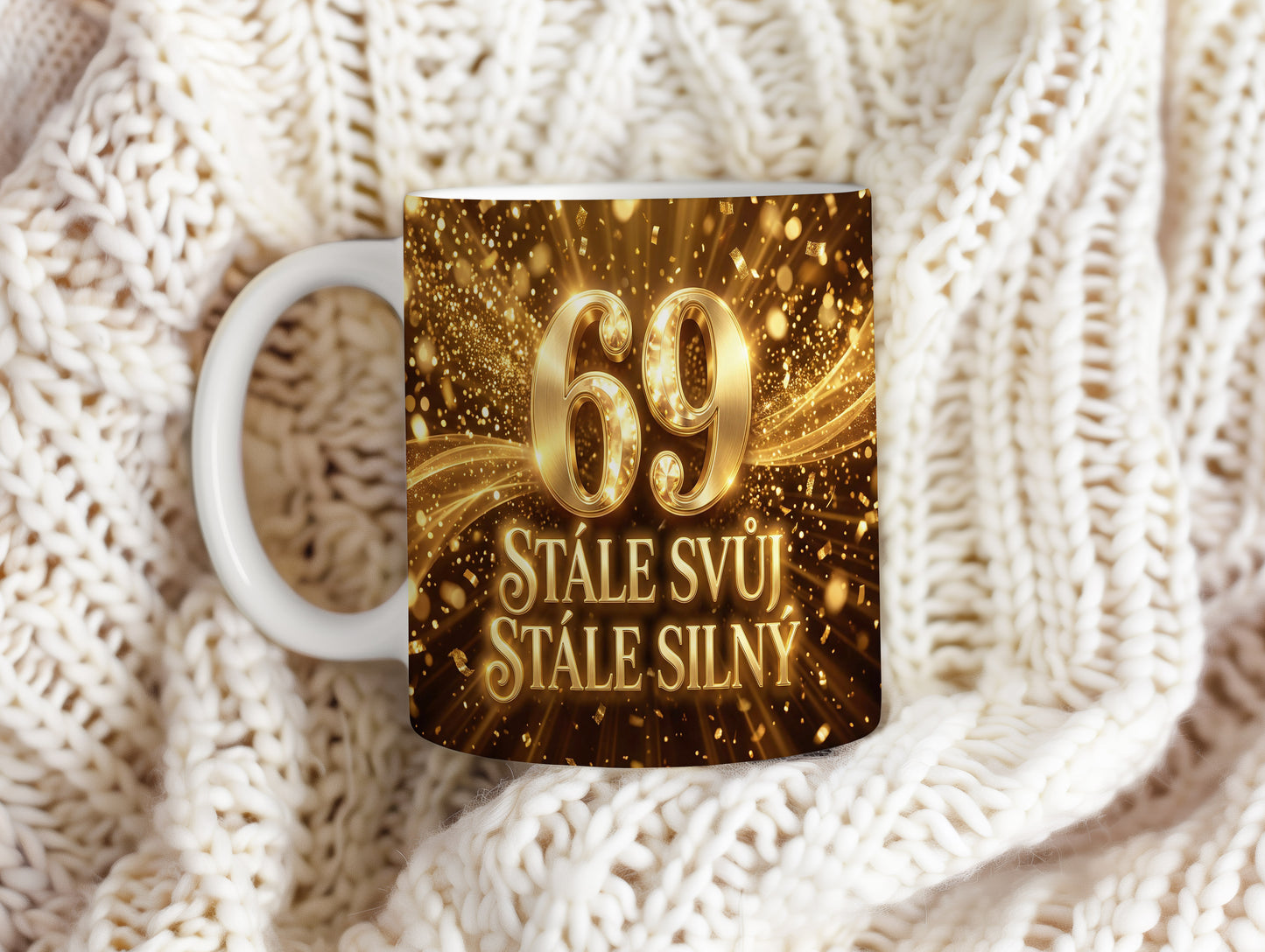 Narozeninový hrnek 69 let – STÁLE SVŮJ, STÁLE SILNÝ