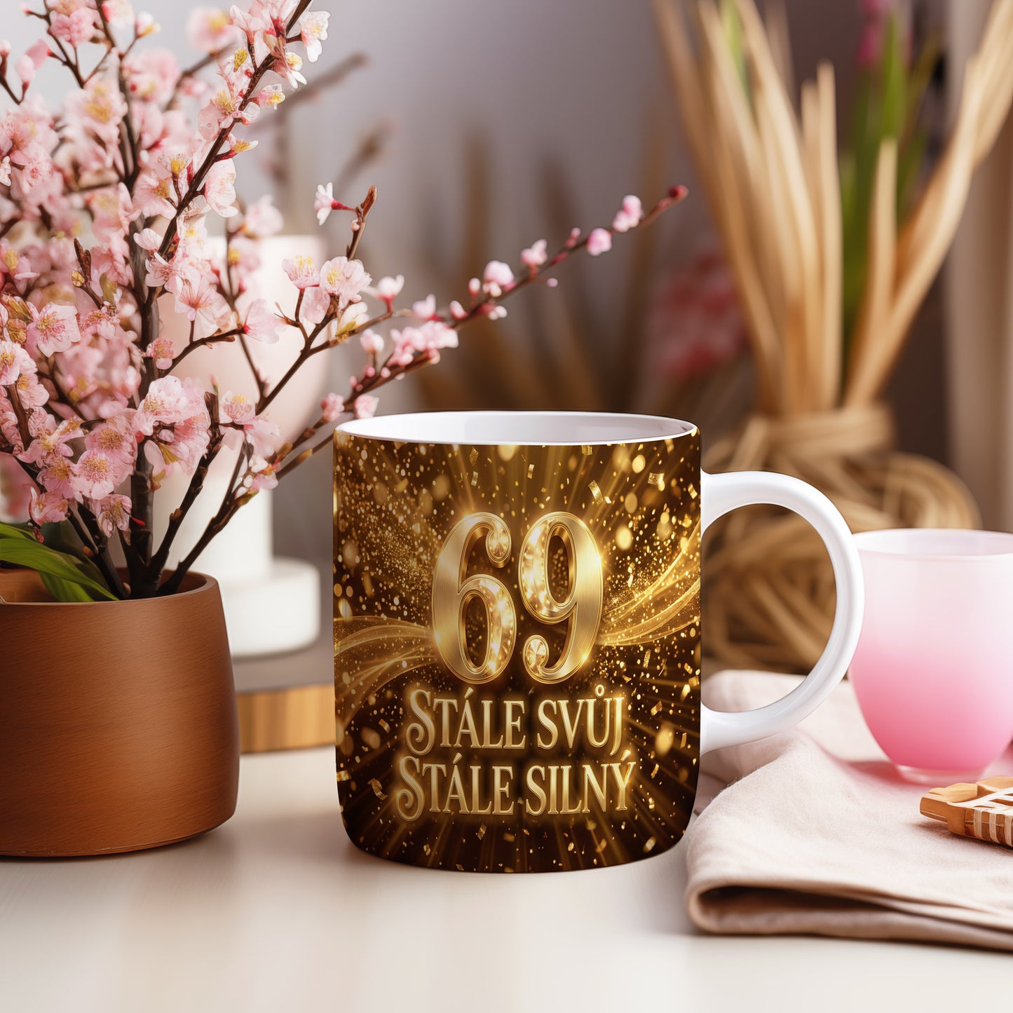 Narozeninový hrnek 69 let – STÁLE SVŮJ, STÁLE SILNÝ