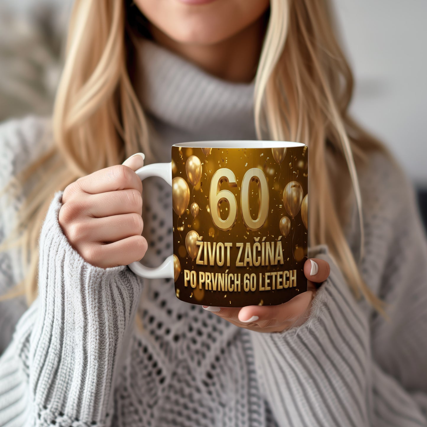 Narozeninový hrnek 60 let – ŽIVOT ZAČÍNÁ PO PRVNÍCH 60 LETECH