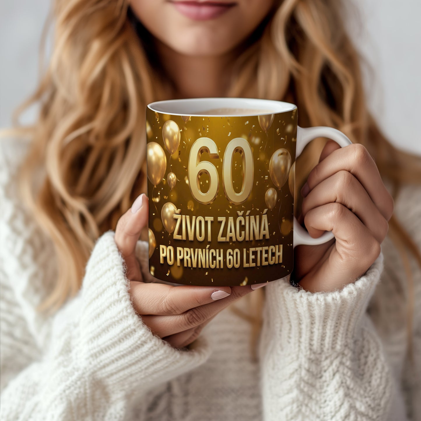 Narozeninový hrnek 60 let – ŽIVOT ZAČÍNÁ PO PRVNÍCH 60 LETECH