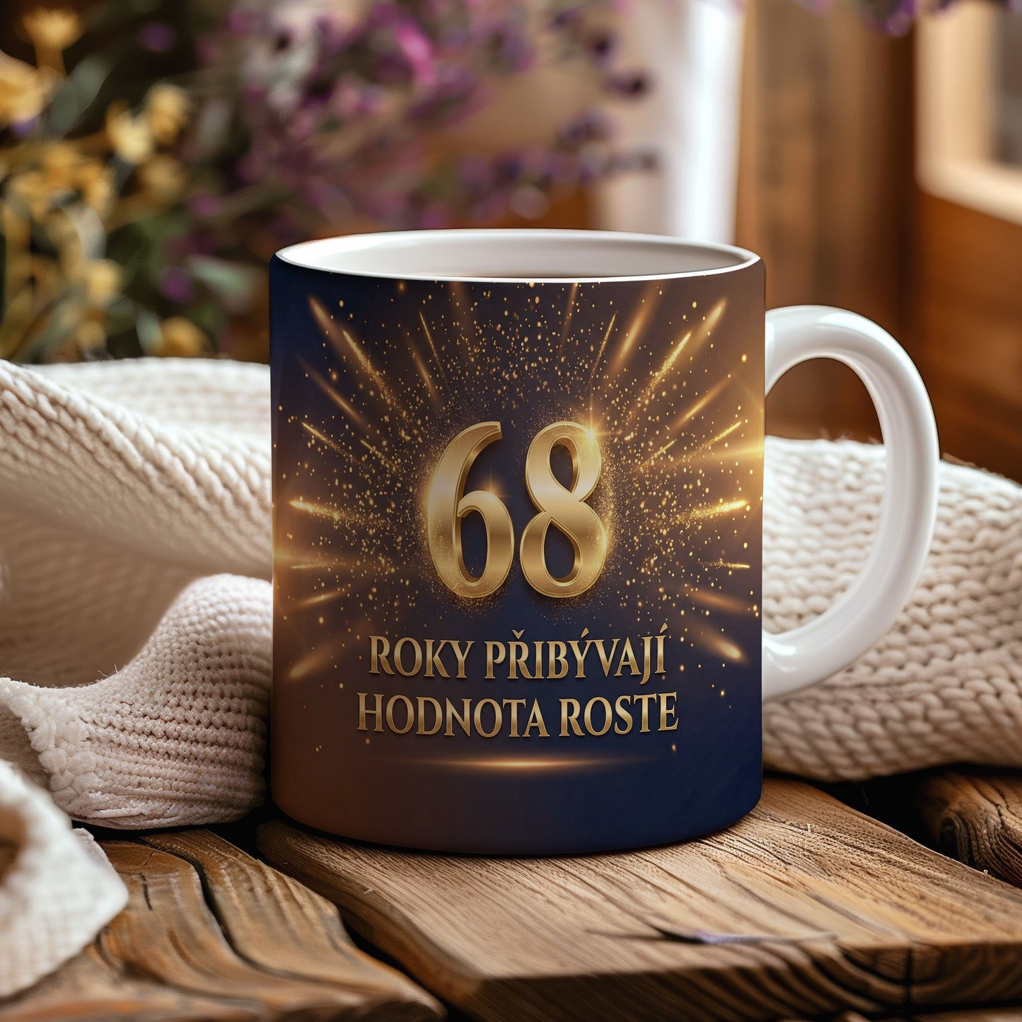 Narozeninový hrnek 68 let – ROKY PŘIBÝVAJÍ HODNOTA ROSTE