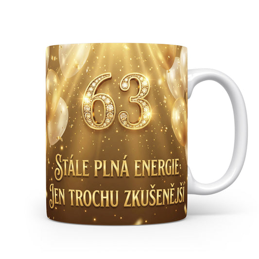 Narozeninový hrnek s číslem 63