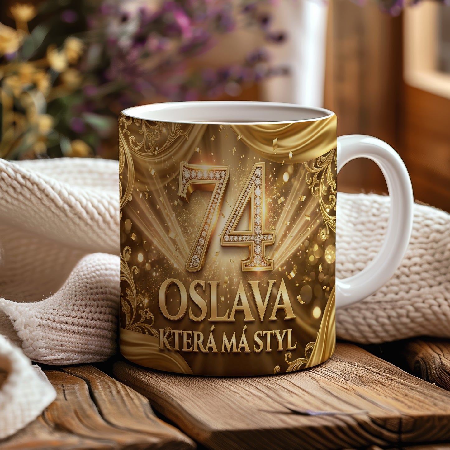 Narozeninový hrnek 74 let – OSLAVA, KTERÁ MÁ STYL
