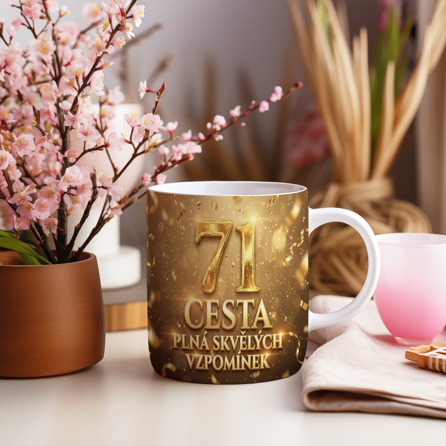 Narozeninový hrnek 71 let – CESTA PLNÁ SKVĚLÝCH VZPOMÍNEK