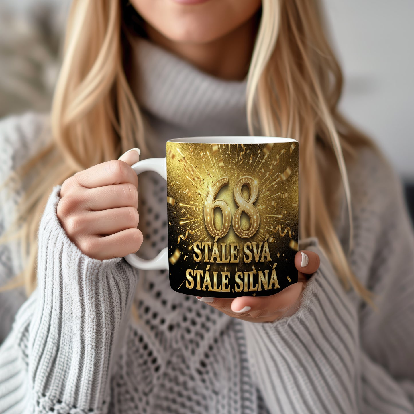 Narozeninový hrnek 68 let – STÁLE SVÁ, STÁLE SILNÁ