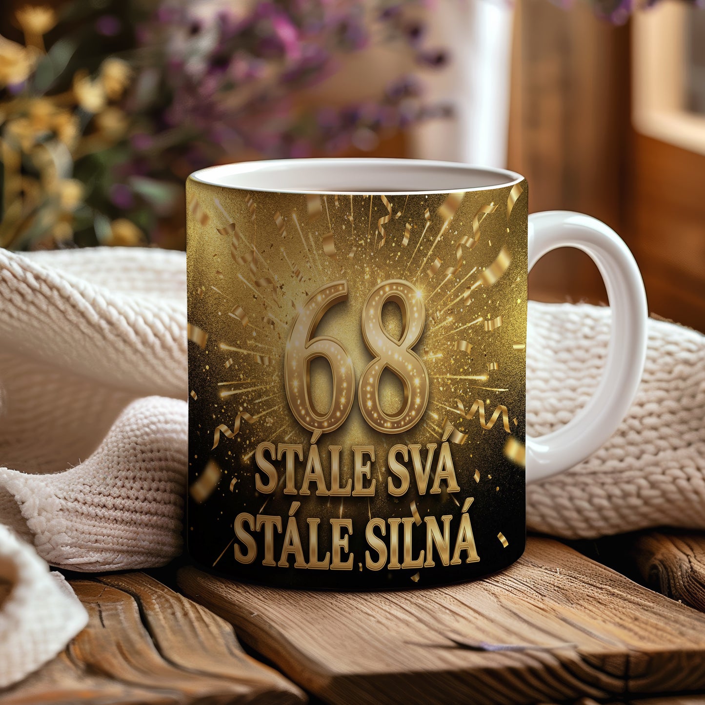 Narozeninový hrnek 68 let – STÁLE SVÁ, STÁLE SILNÁ