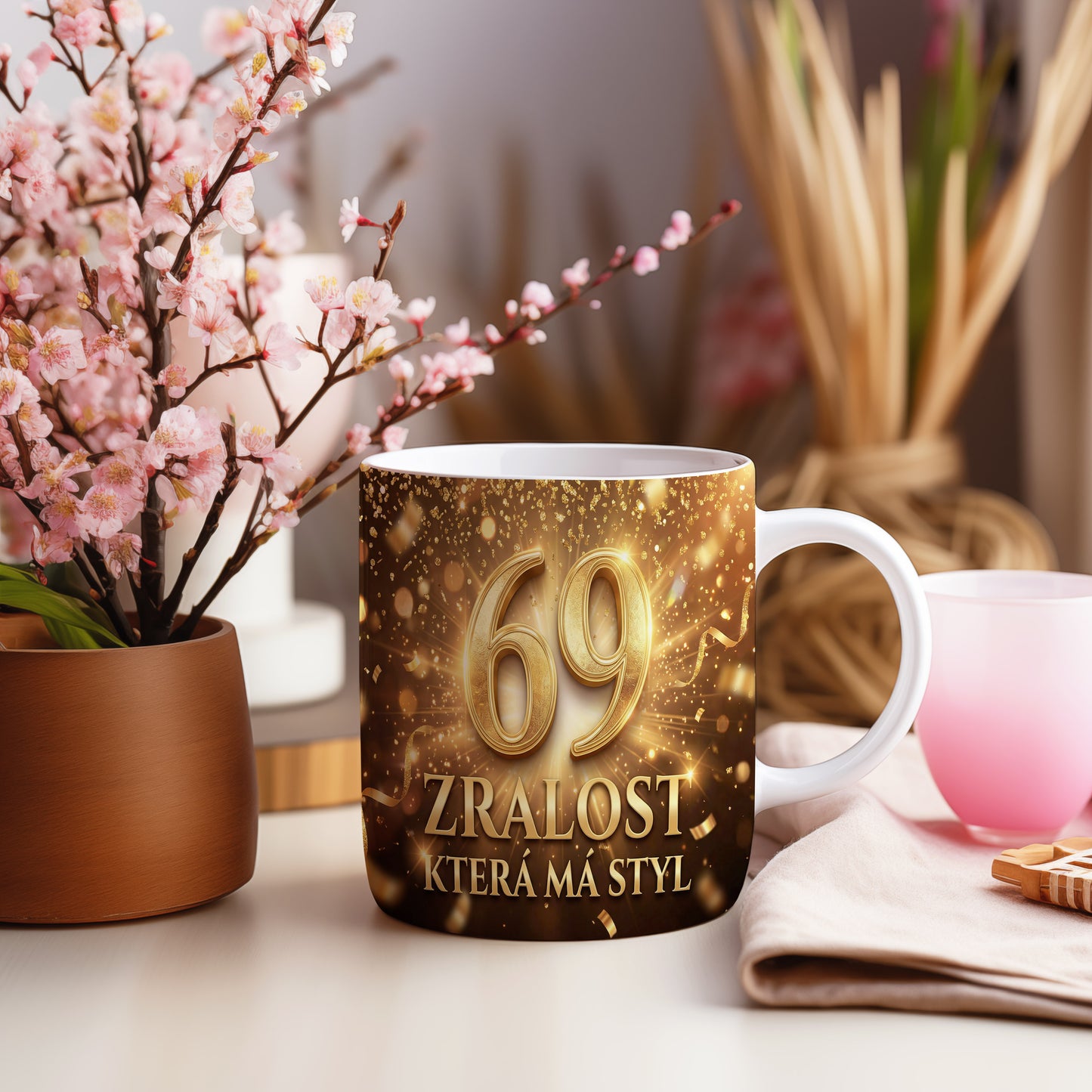Narozeninový hrnek 69 let – ZRALOST KTERÁ MÁ STYL