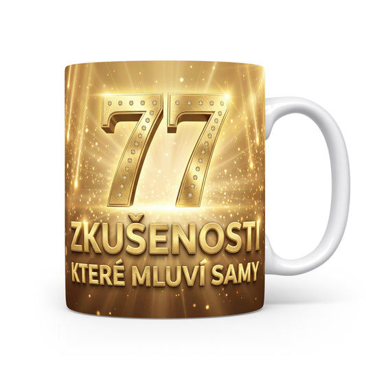 Narozeninový hrnek s číslem 77