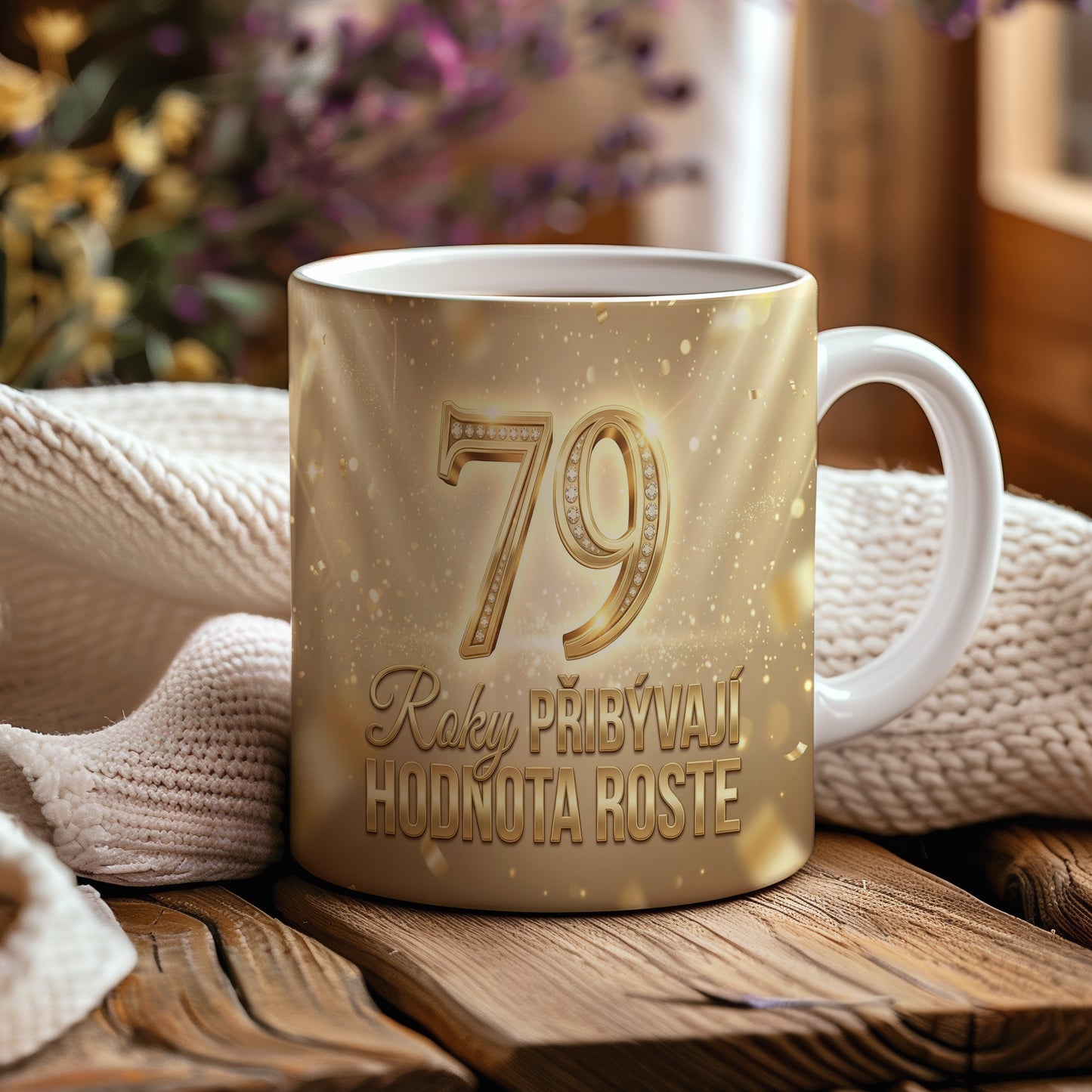 Narozeninový hrnek 79 let – Roky přibývají, hodnota roste