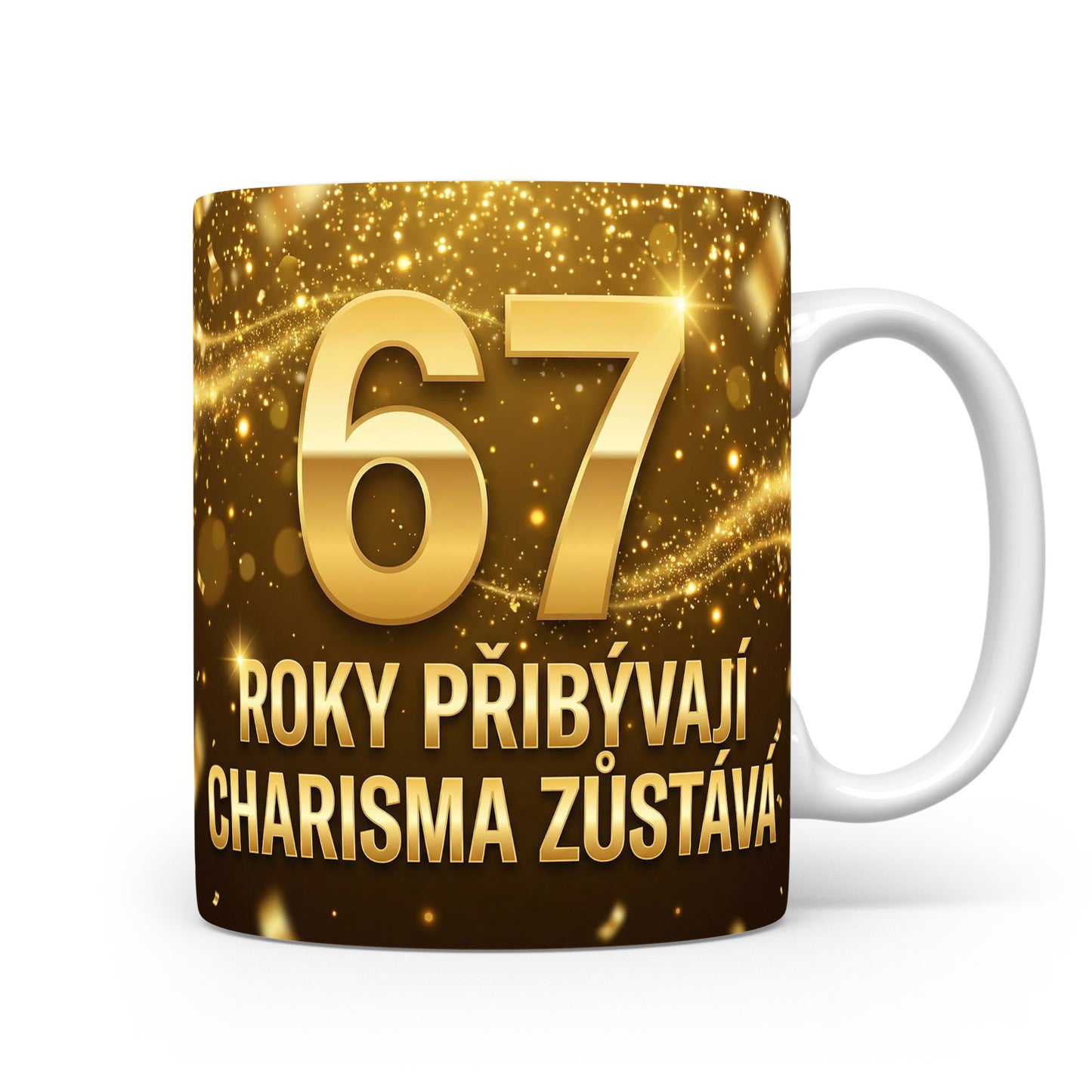 Narozeninový hrnek s věkem 67