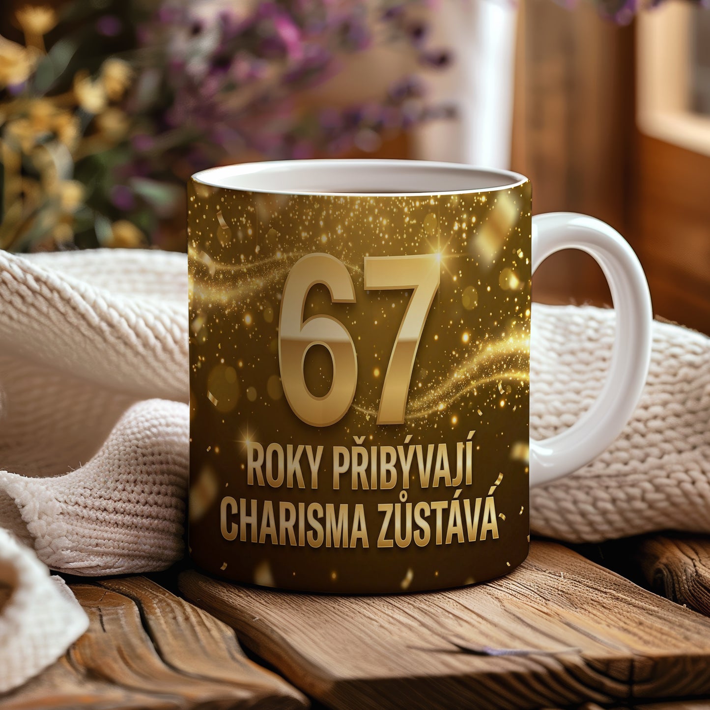 Narozeninový hrnek 67 let – ROKY PŘIBÝVAJÍ, CHARISMA ZŮSTÁVÁ