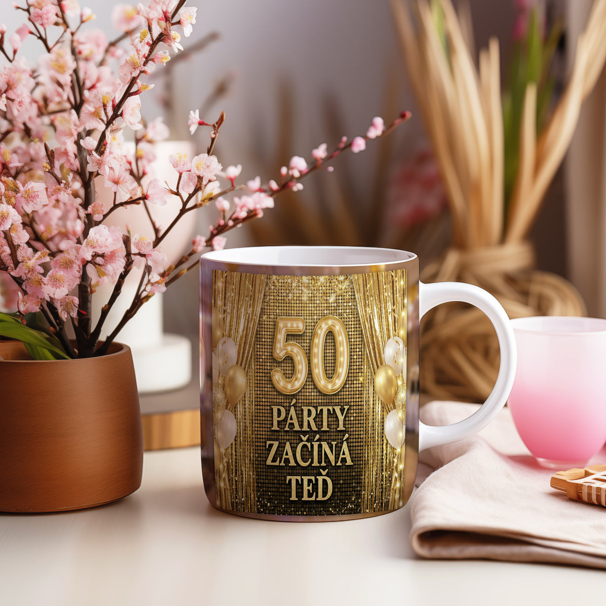 Narozeninový hrnek 50 let – PÁRTY ZAČÍNÁ TEĎ