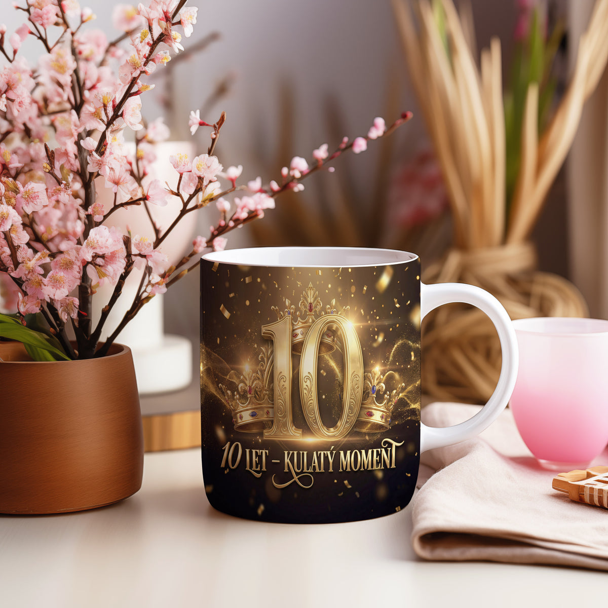 Narozeninový hrnek 10 let – 10 LET – KULATÝ MOMENT