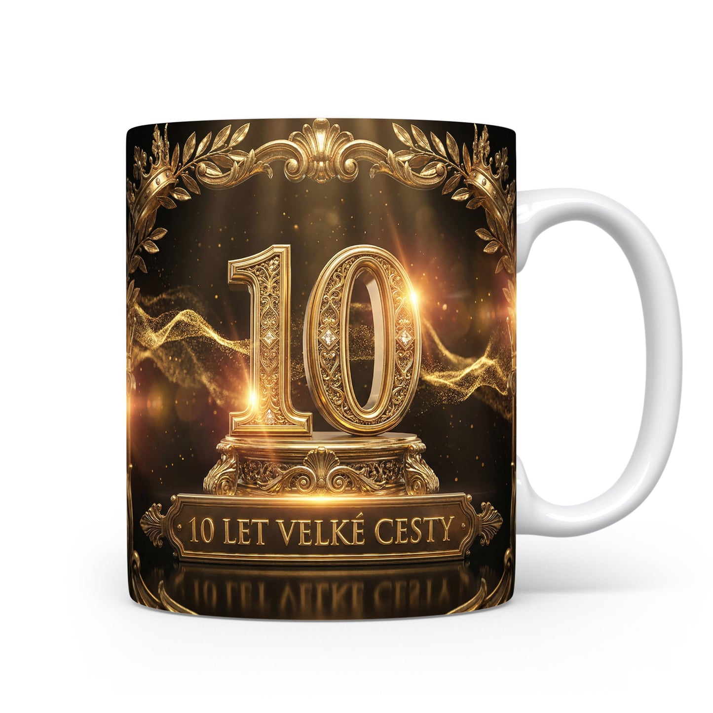 Hrnček s nápisem 10 let velké cesty