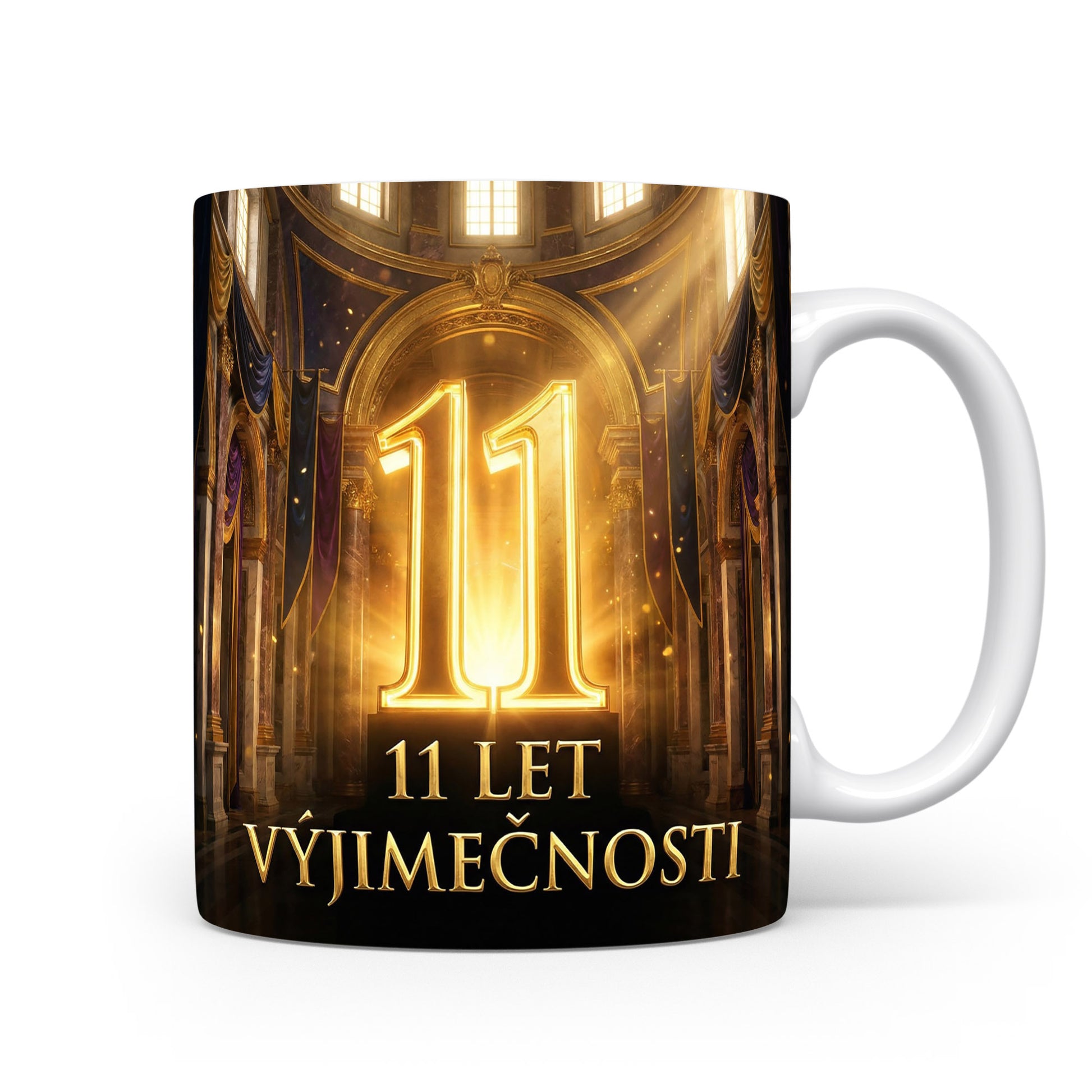 Hrnček s nápisem 11 let výjimečnosti