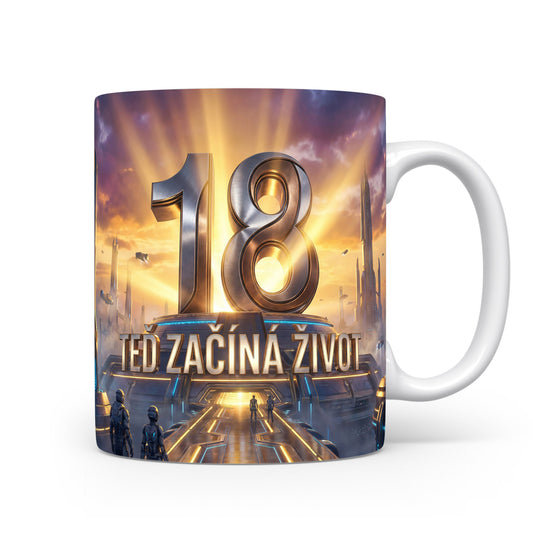 Hrnček s nápisem TEĎ ZAČÍNÁ ŽIVOT