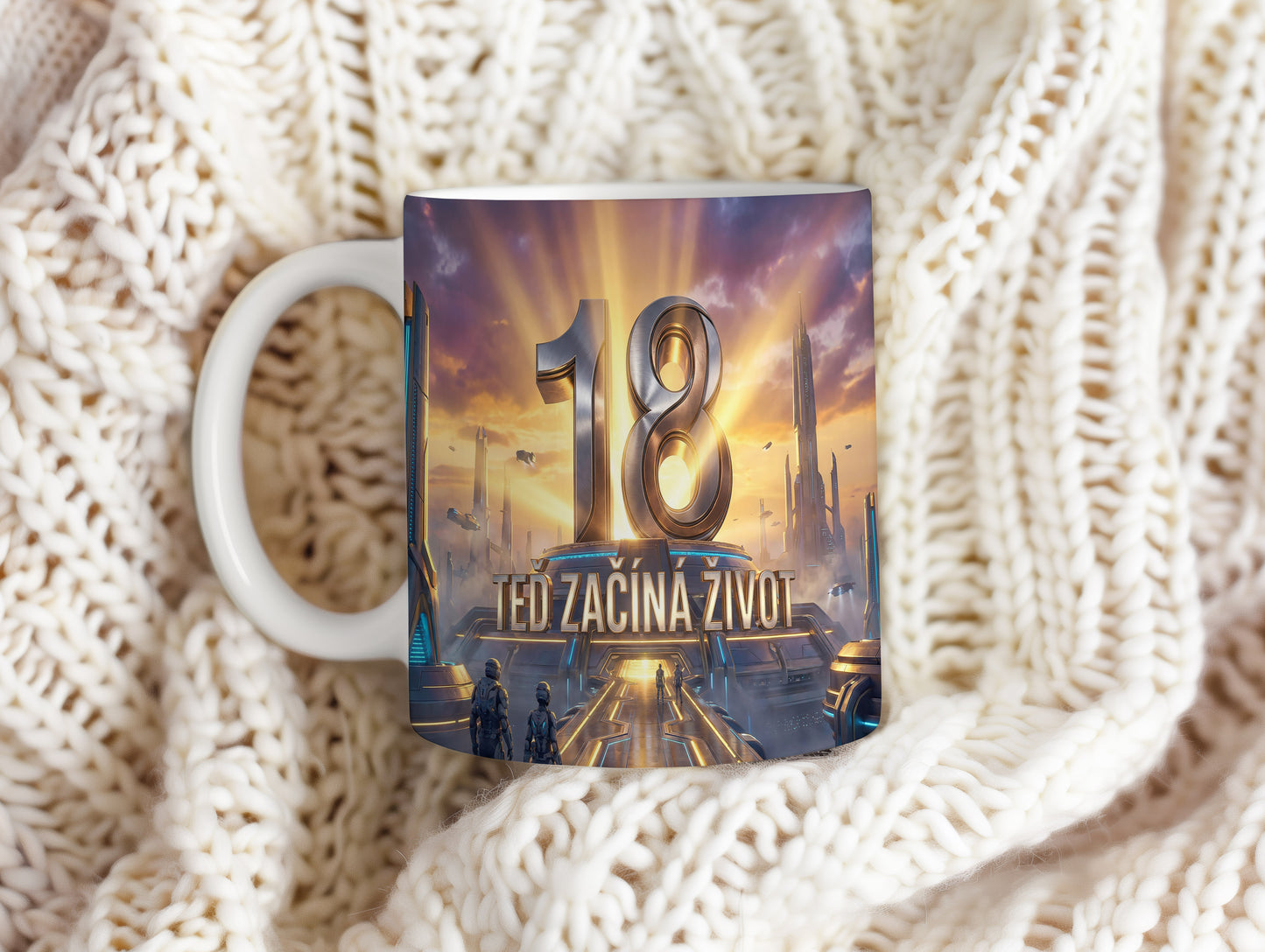 Narozeninový hrnek 18 let – TEĎ ZAČÍNÁ ŽIVOT