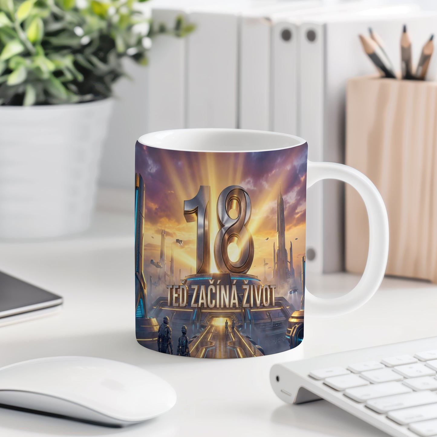 Narozeninový hrnek 18 let – TEĎ ZAČÍNÁ ŽIVOT