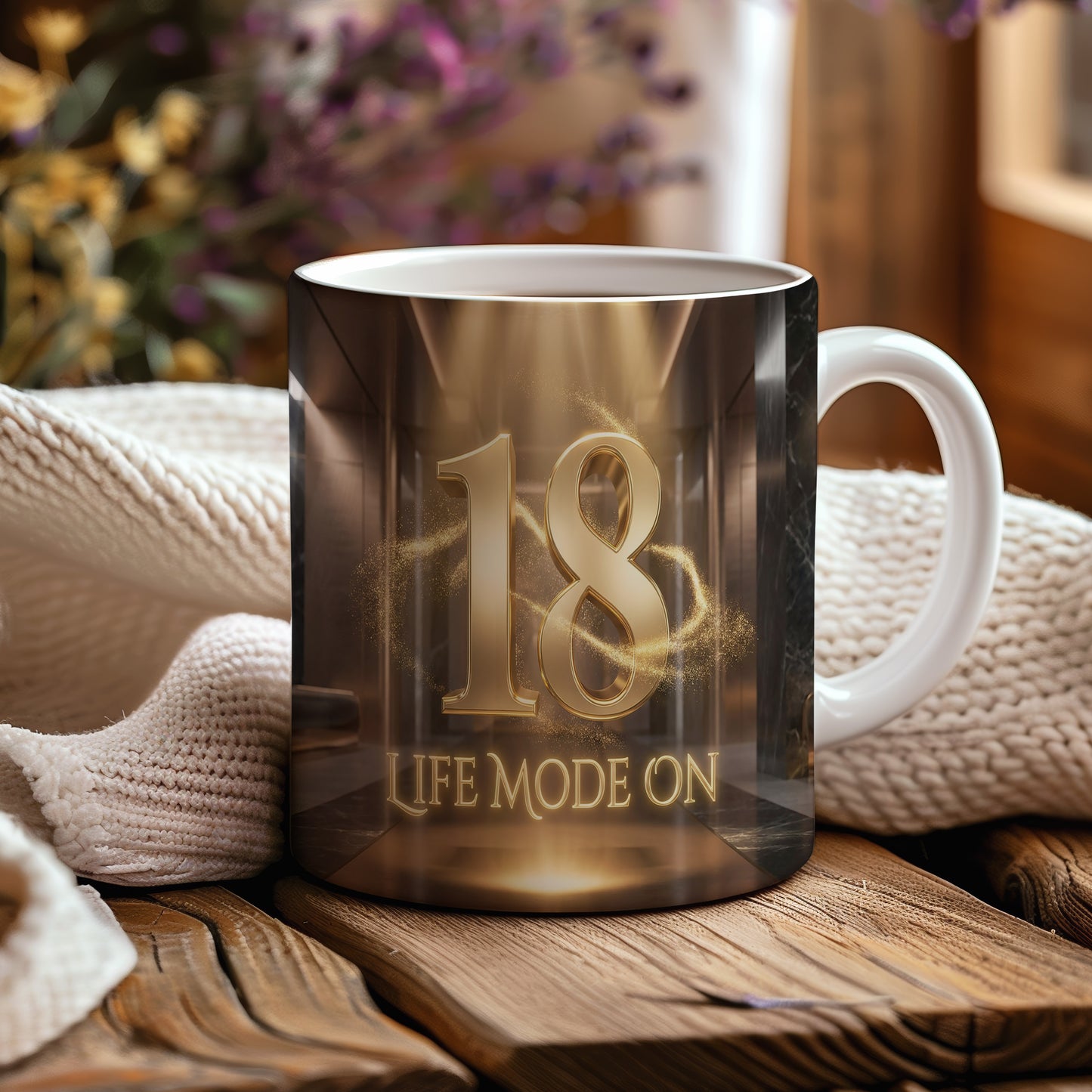 Narozeninový hrnek 18 let – LIFE MODE ON