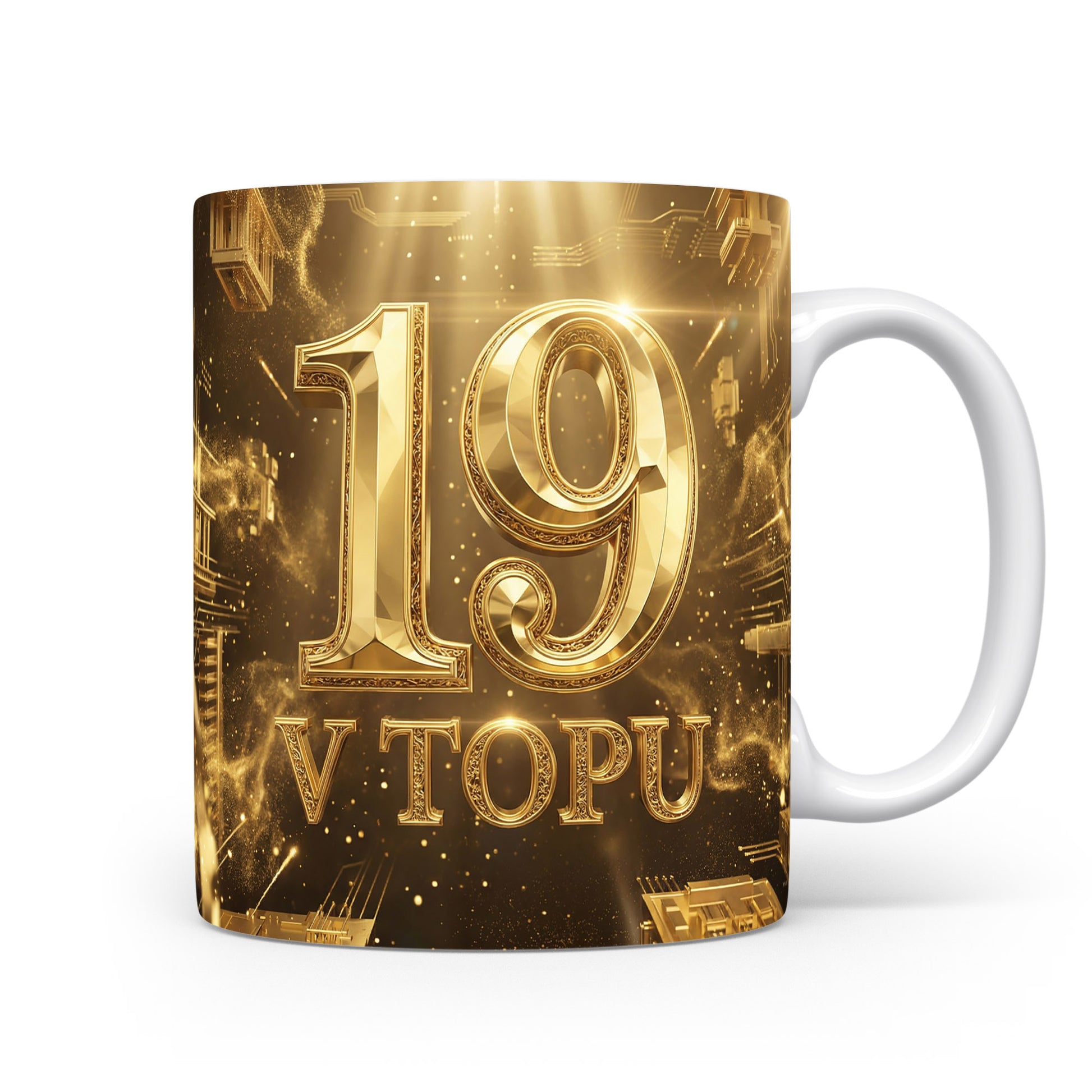 Hrnček s nápisem 19 V TOPU