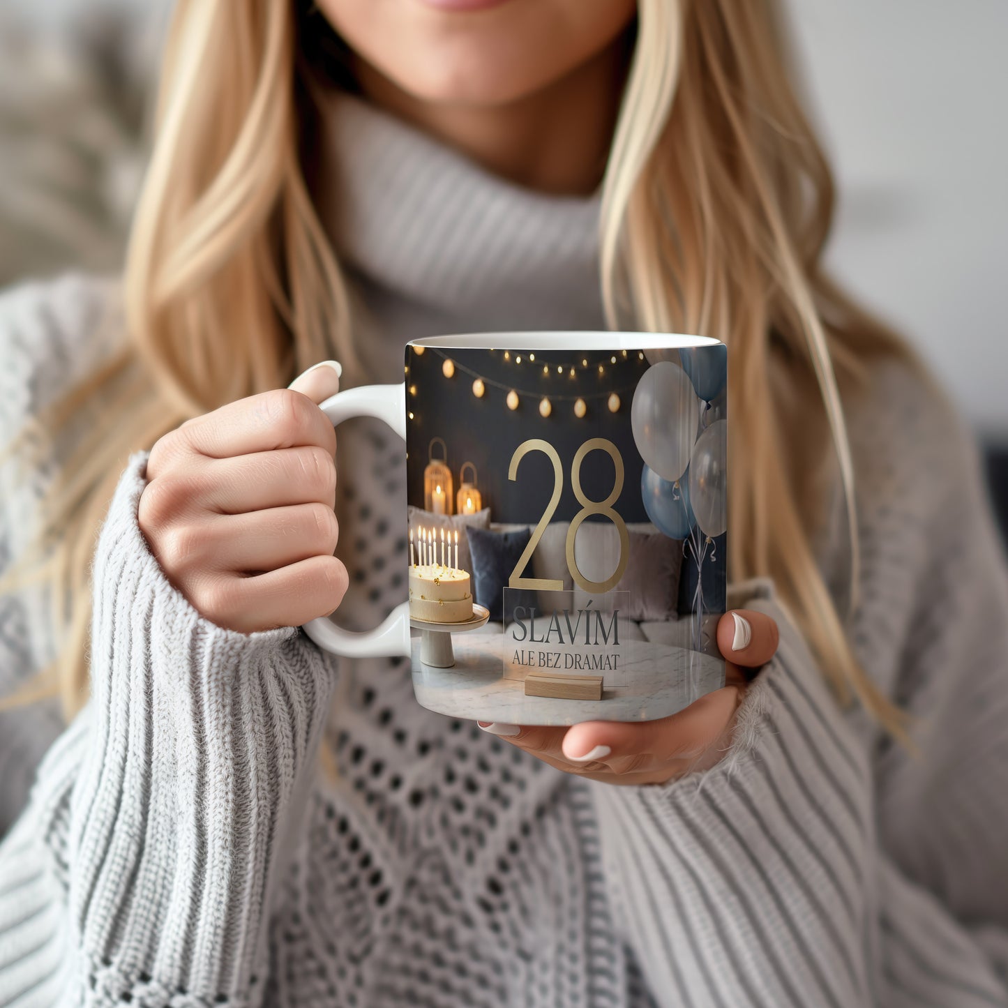 Narozeninový hrnek 28 let – SLAVÍM ALE BEZ DRAMAT
