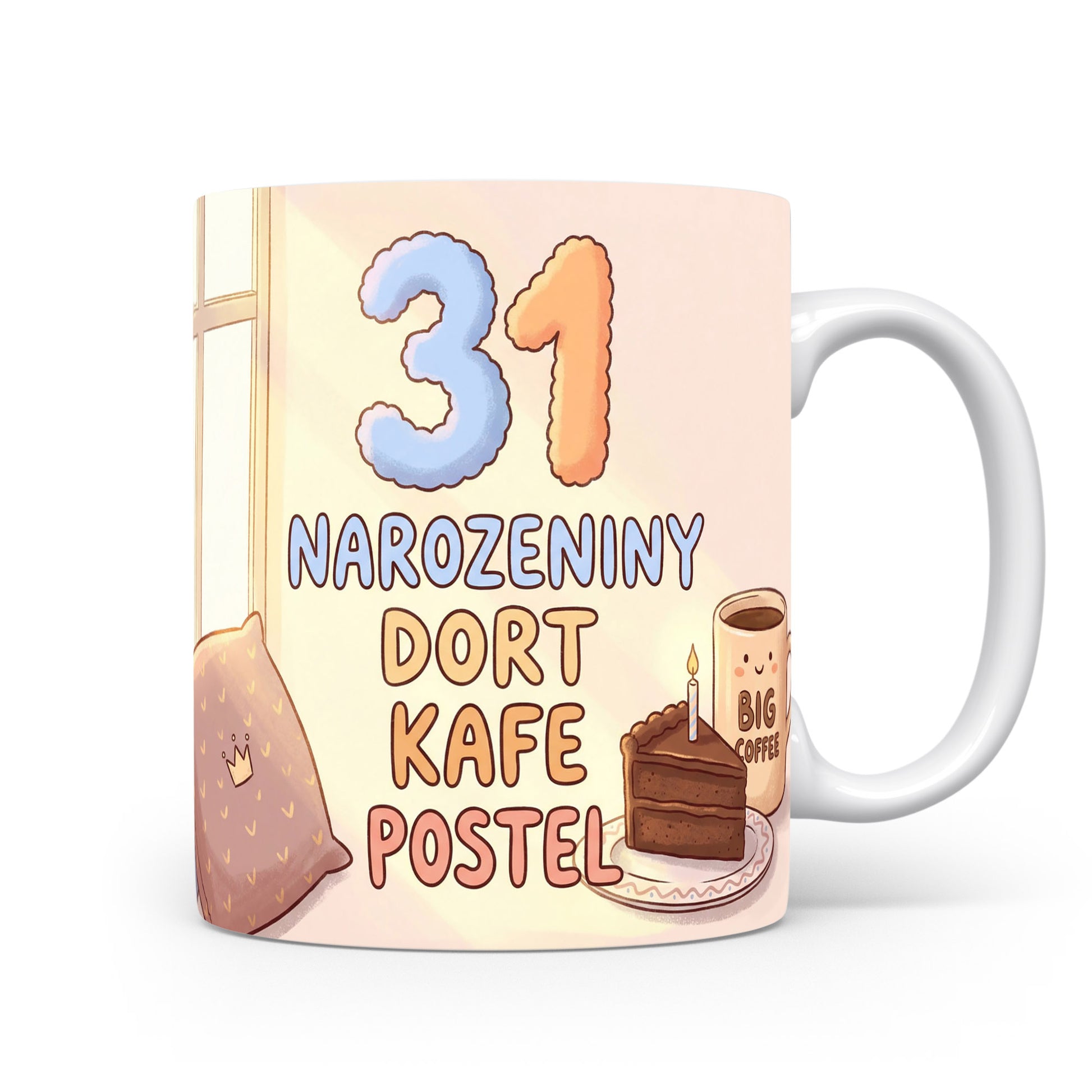 Narozeninový hrnek s číslem 31 a sloganem.