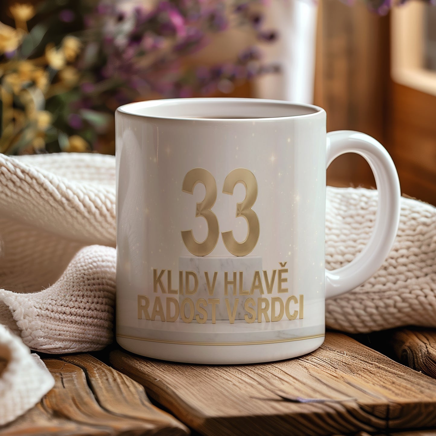 Narozeninový hrnek 33 let – KLID V HLAVĚ RADOST V SRDCI
