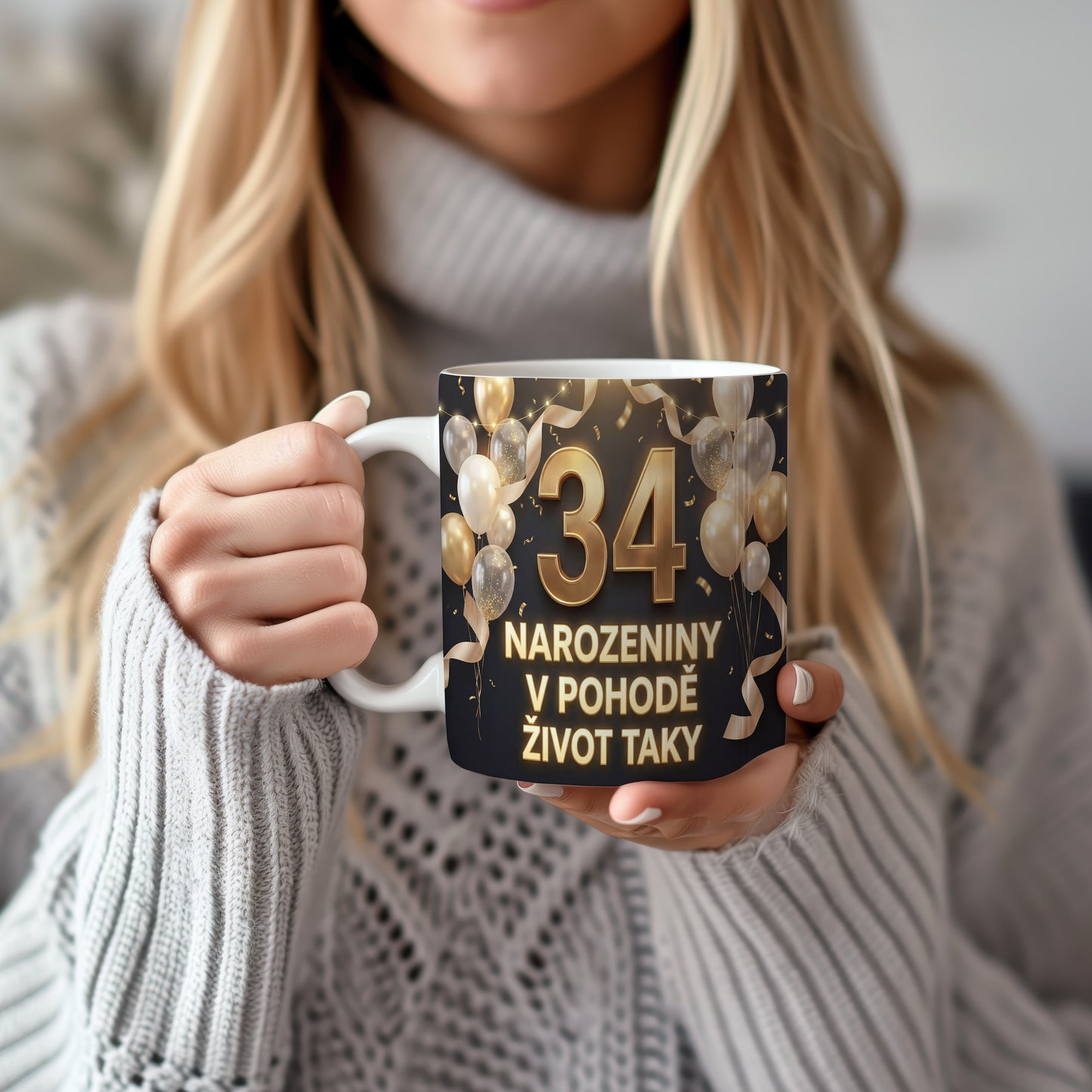 Narozeninový hrnek 34 let – NAROZENINY V POHODĚ ŽIVOT TAKY