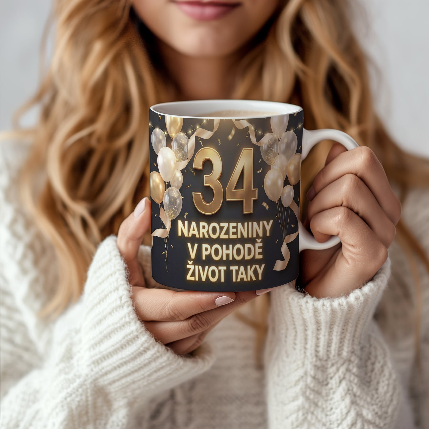 Narozeninový hrnek 34 let – NAROZENINY V POHODĚ ŽIVOT TAKY