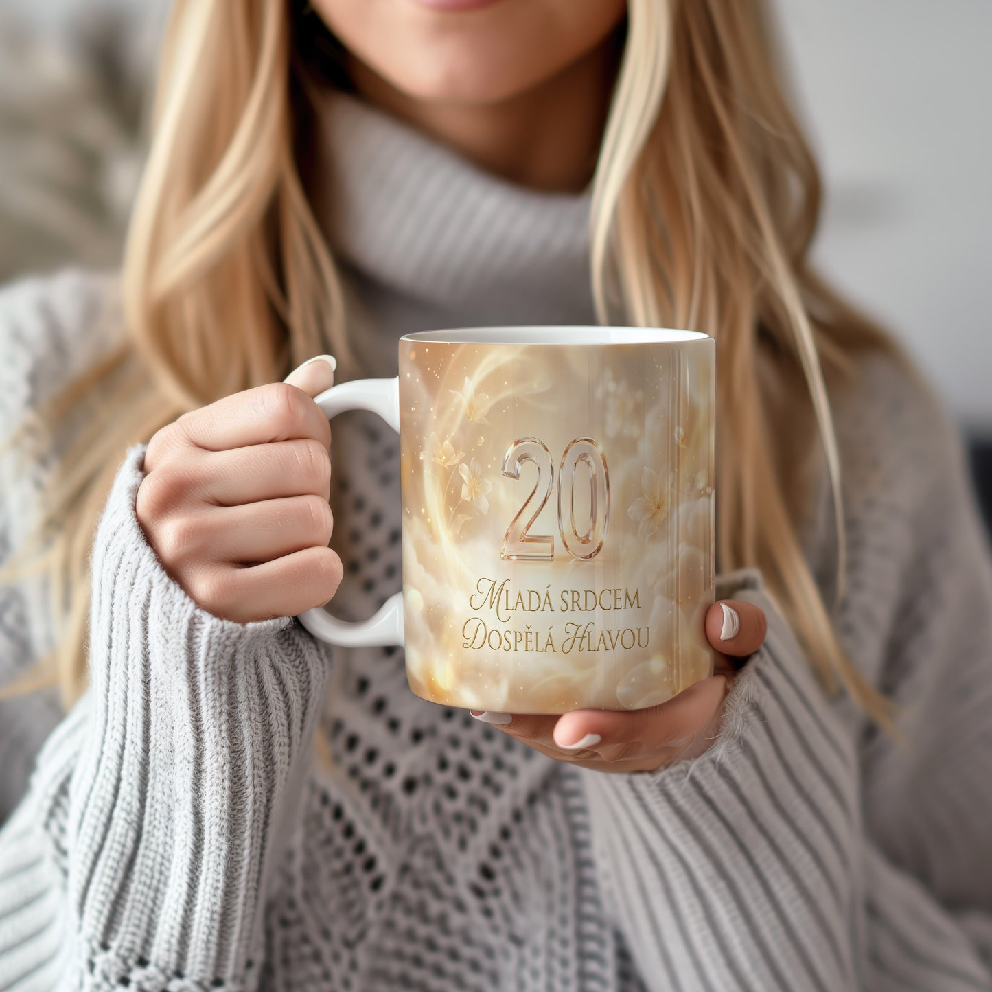 Narozeninový hrnek 20 let – MLADÁ SRDCEM DOSPĚLÁ HLAVOU