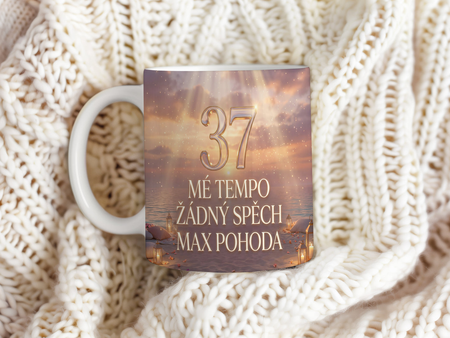 Narozeninový hrnek 37 let – MÉ TEMPO ŽÁDNÝ SPĚCH MAX POHODA