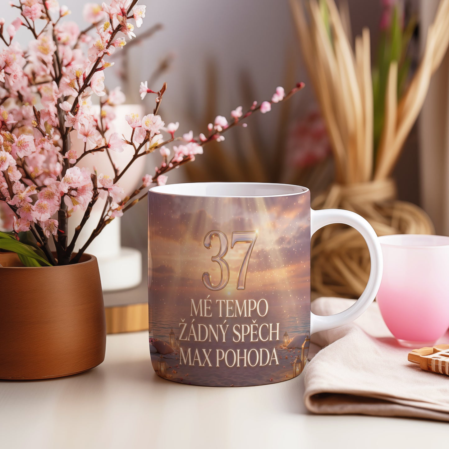 Narozeninový hrnek 37 let – MÉ TEMPO ŽÁDNÝ SPĚCH MAX POHODA