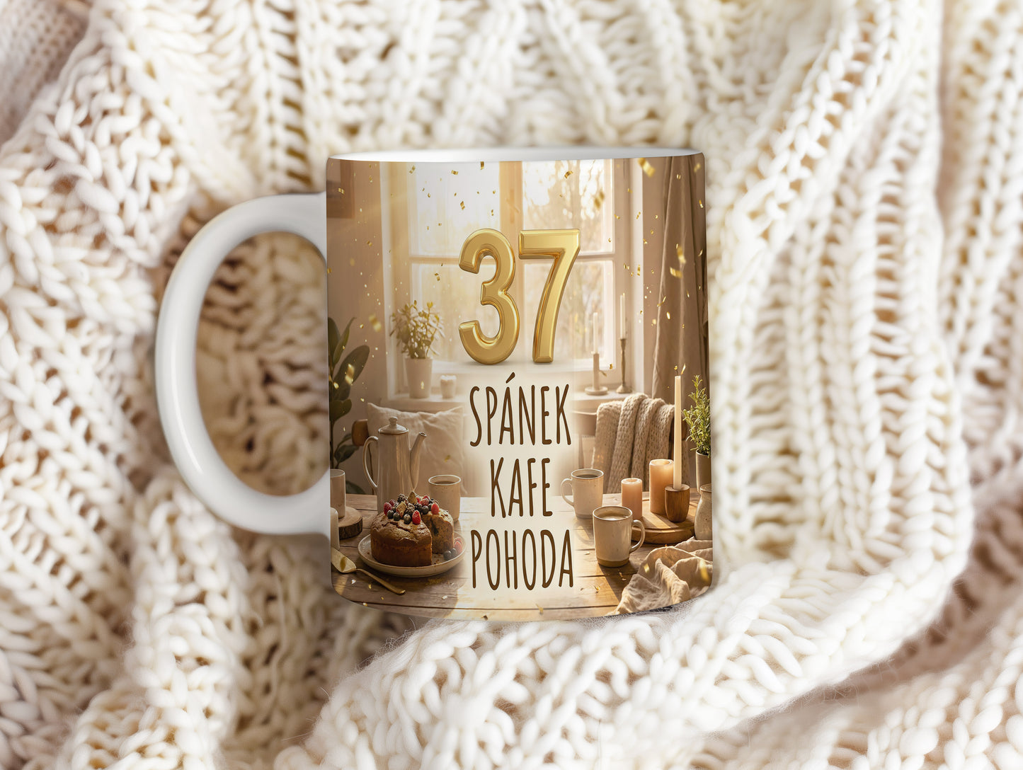 Narozeninový hrnek 37 let – SPÁNEK KAFE POHODA