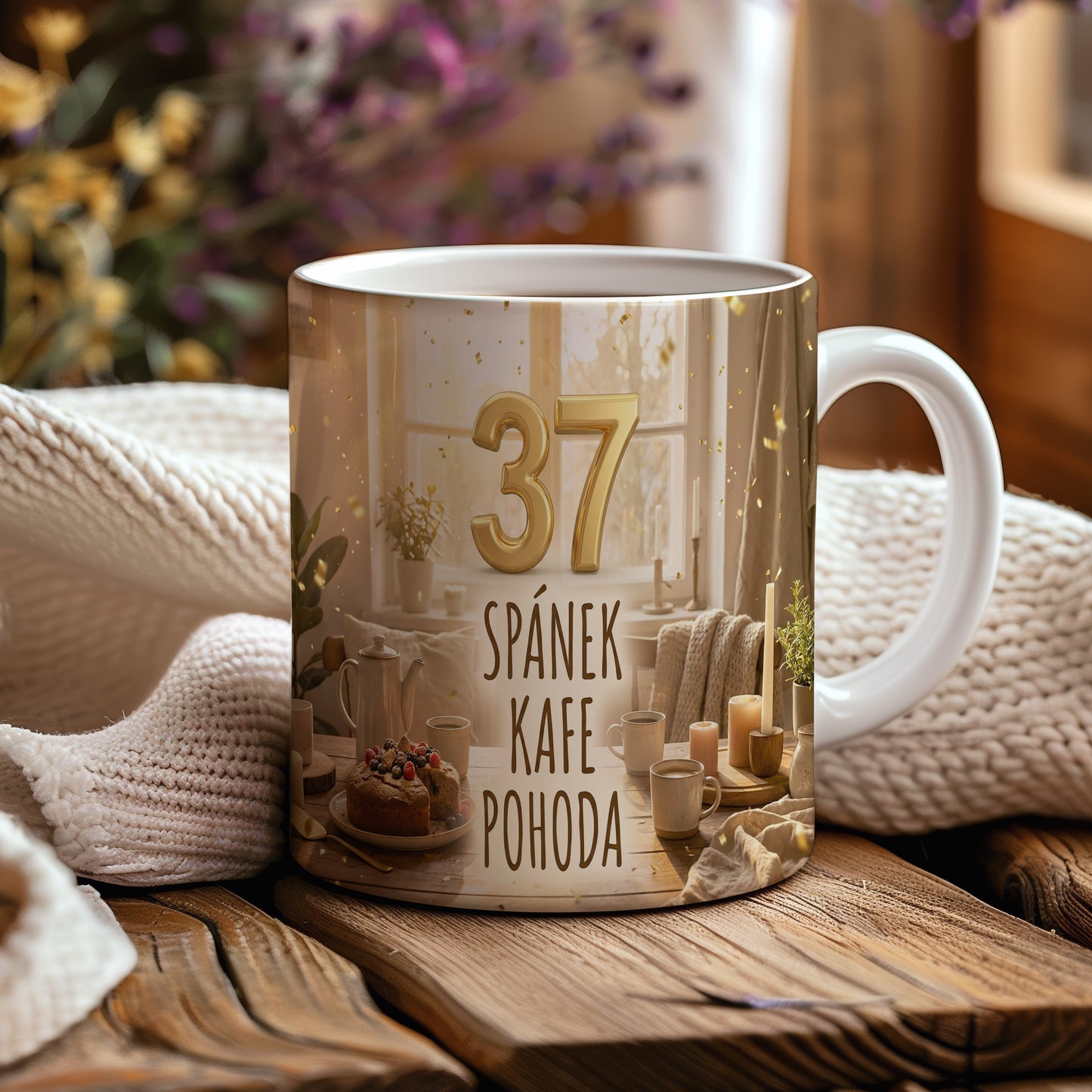 Narozeninový hrnek 37 let – SPÁNEK KAFE POHODA