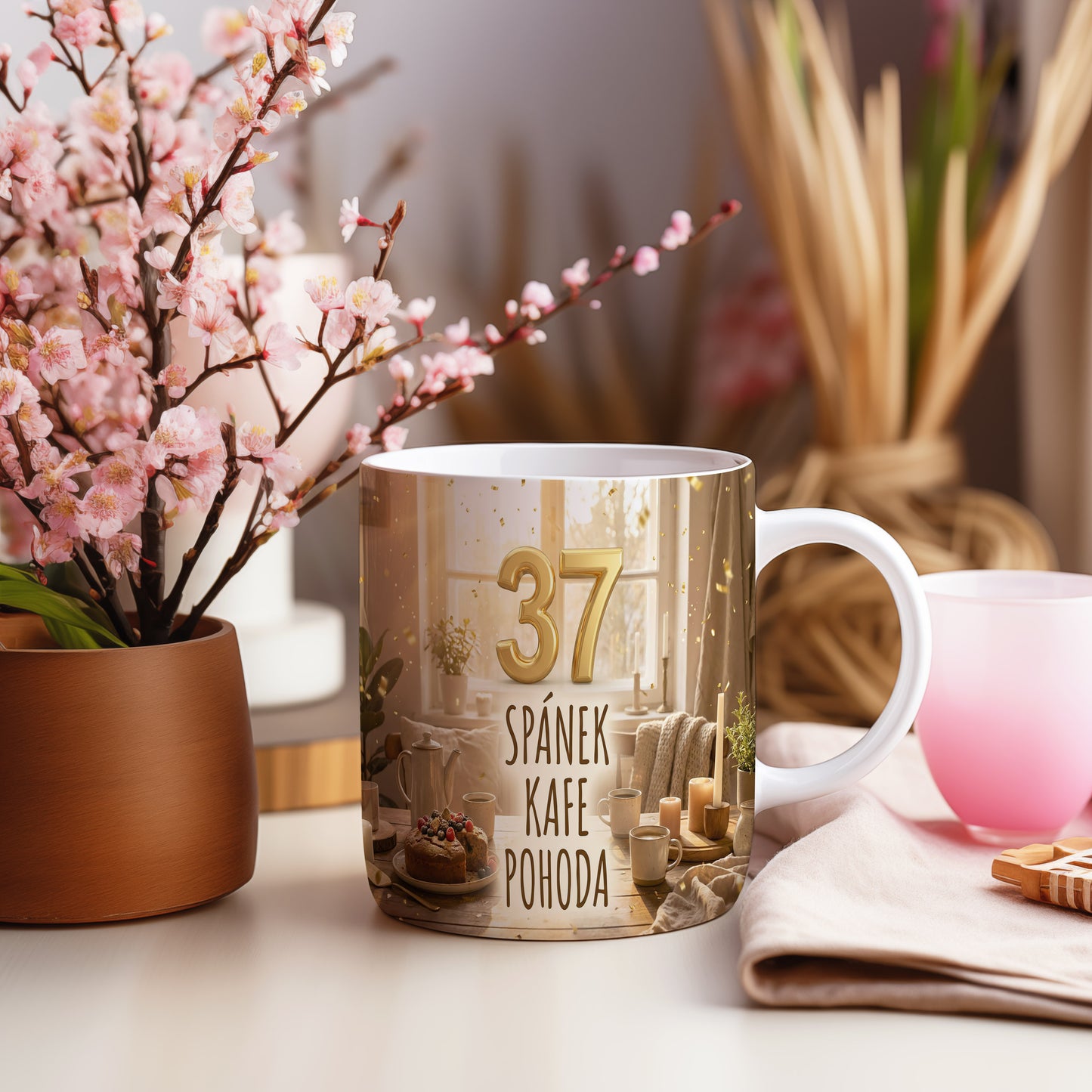 Narozeninový hrnek 37 let – SPÁNEK KAFE POHODA