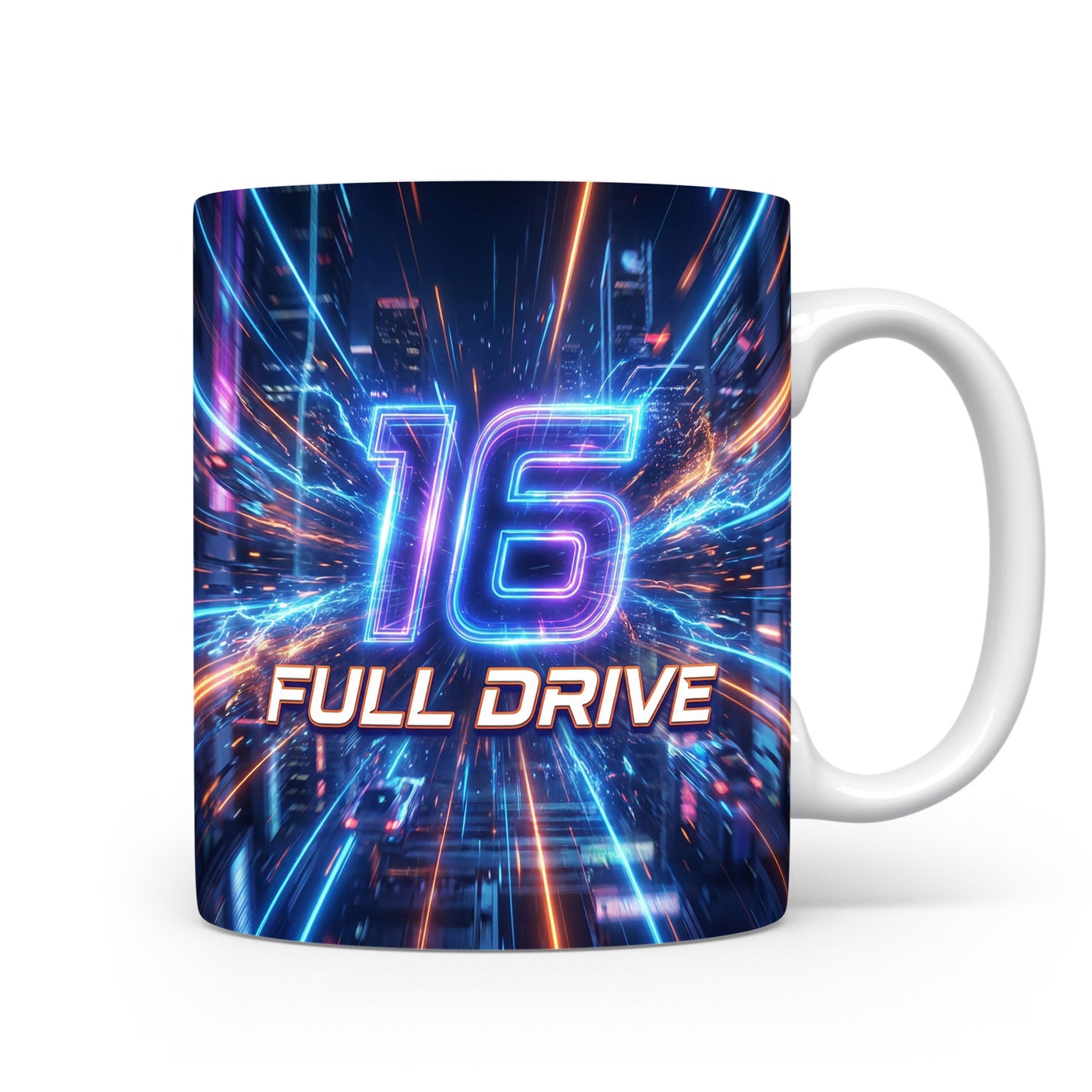 Hrnček s motivem FULL DRIVE a číslem 16