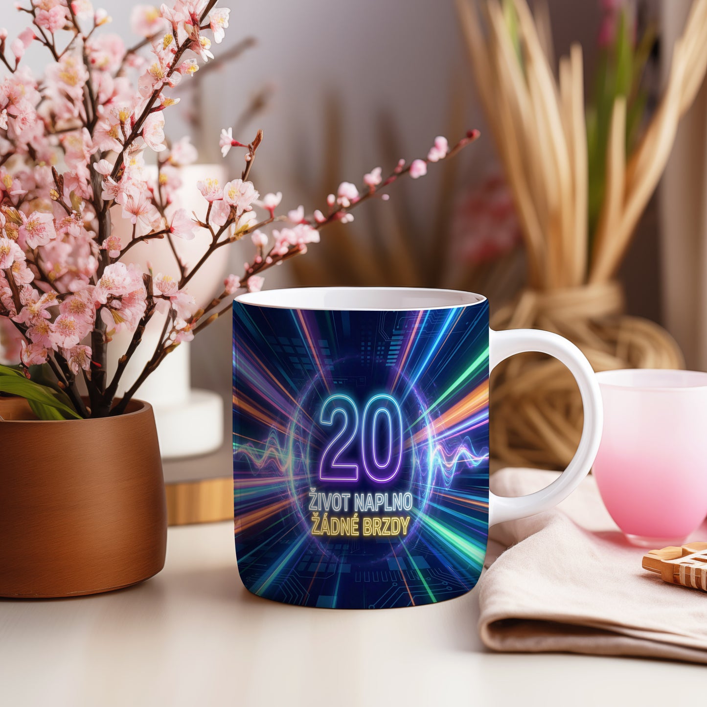 Narozeninový hrnek 20 let – ŽIVOT NAPLNO ŽÁDNÉ BRZDY