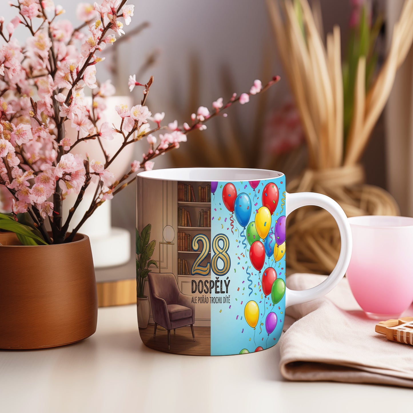 Narozeninový hrnek 28 let – DOSPĚLÝ ALE POŘÁD TROCHU DÍTĚ