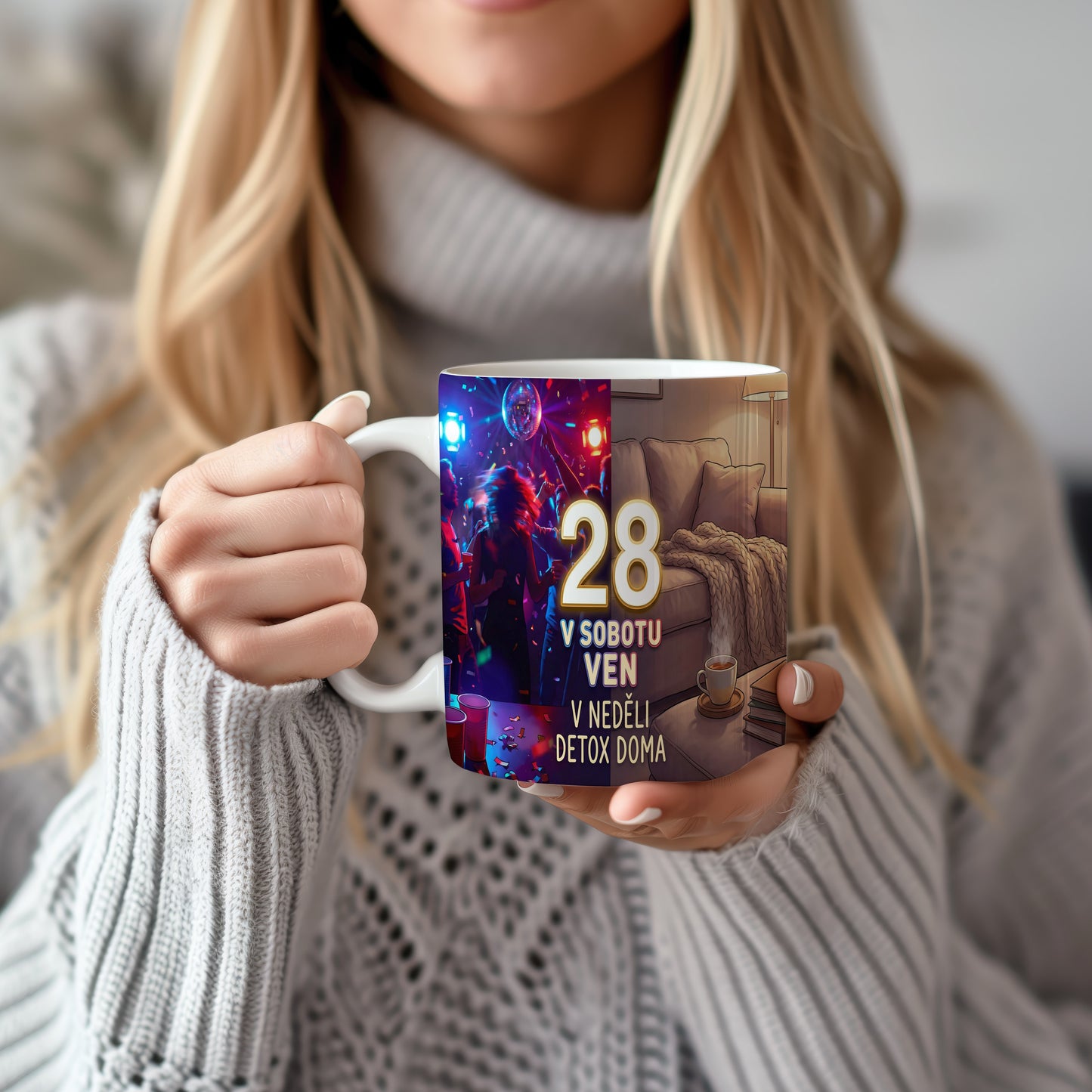 Narozeninový hrnek 28 let – V SOBOTU VEN V NEDĚLI DETOX DOMA