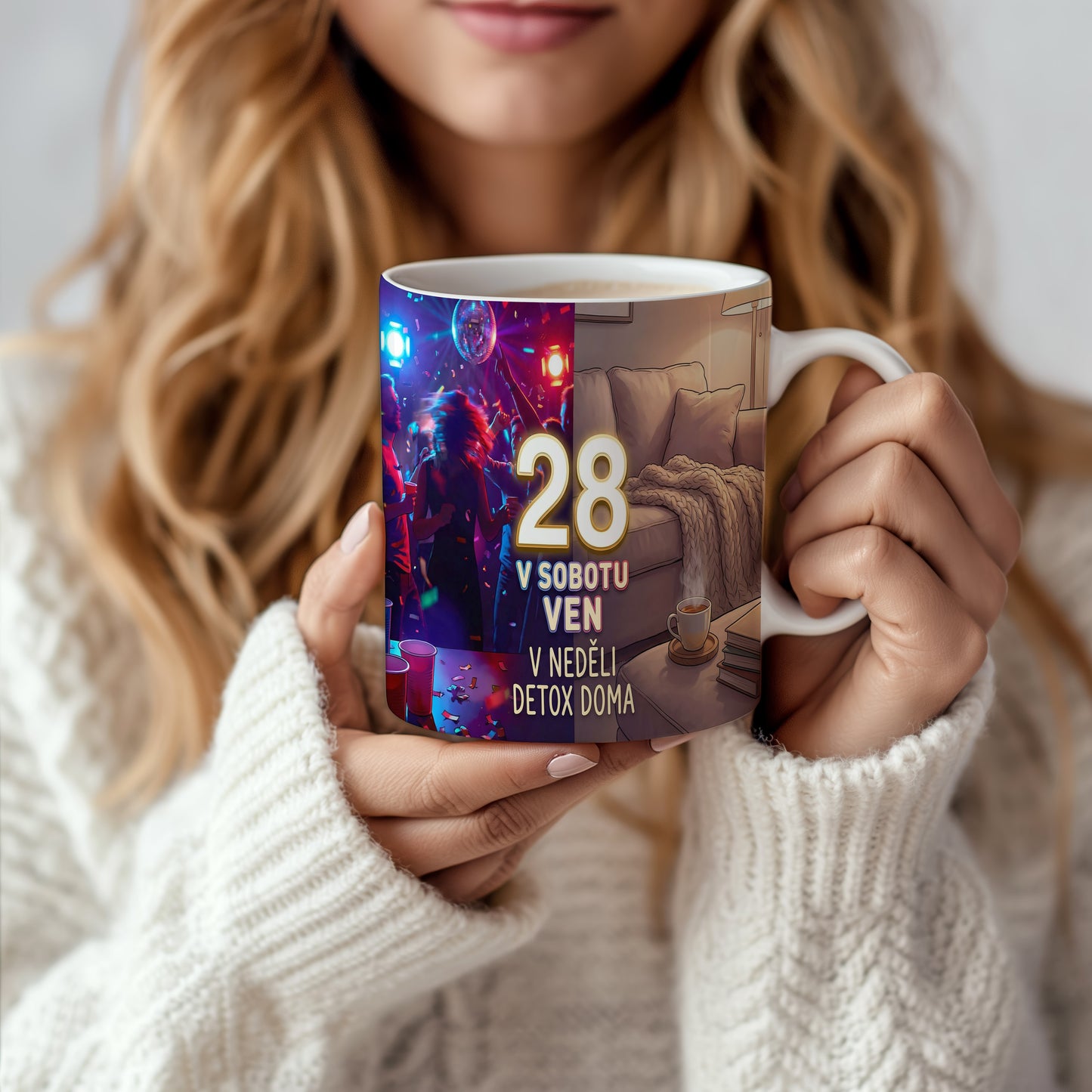 Narozeninový hrnek 28 let – V SOBOTU VEN V NEDĚLI DETOX DOMA