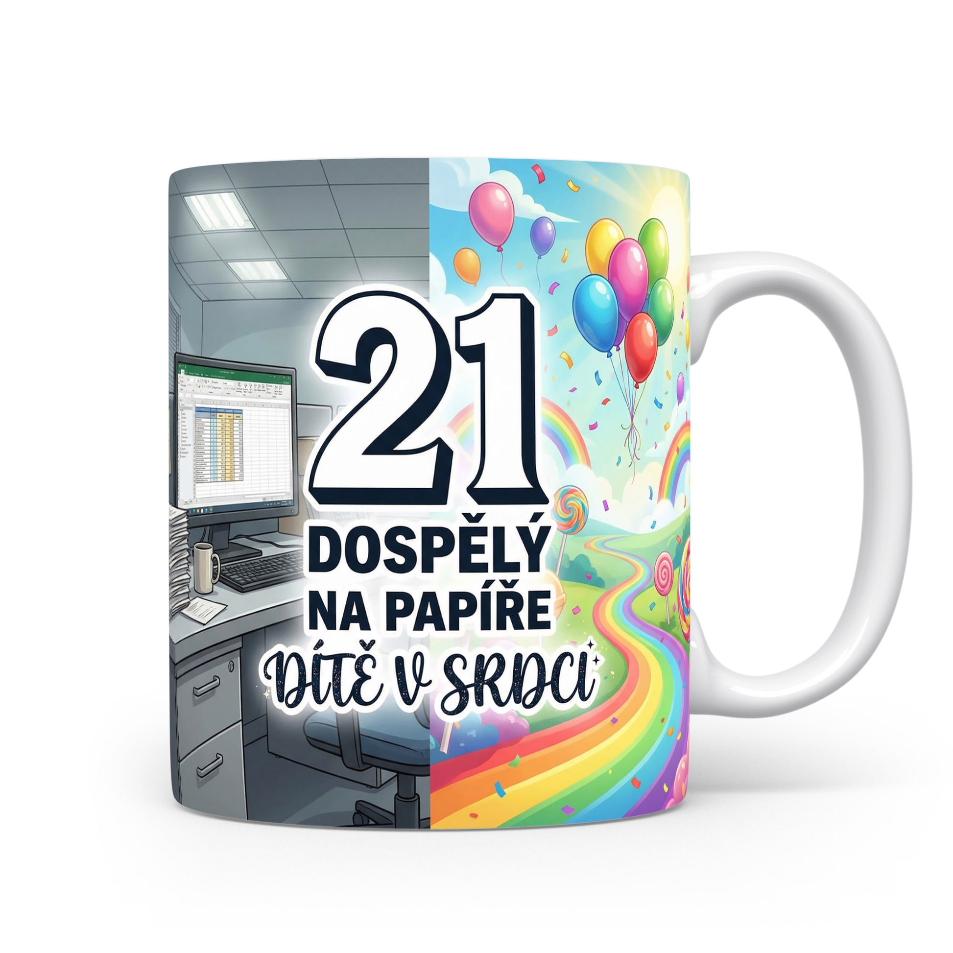 Narozeninový hrnek s věkem 21