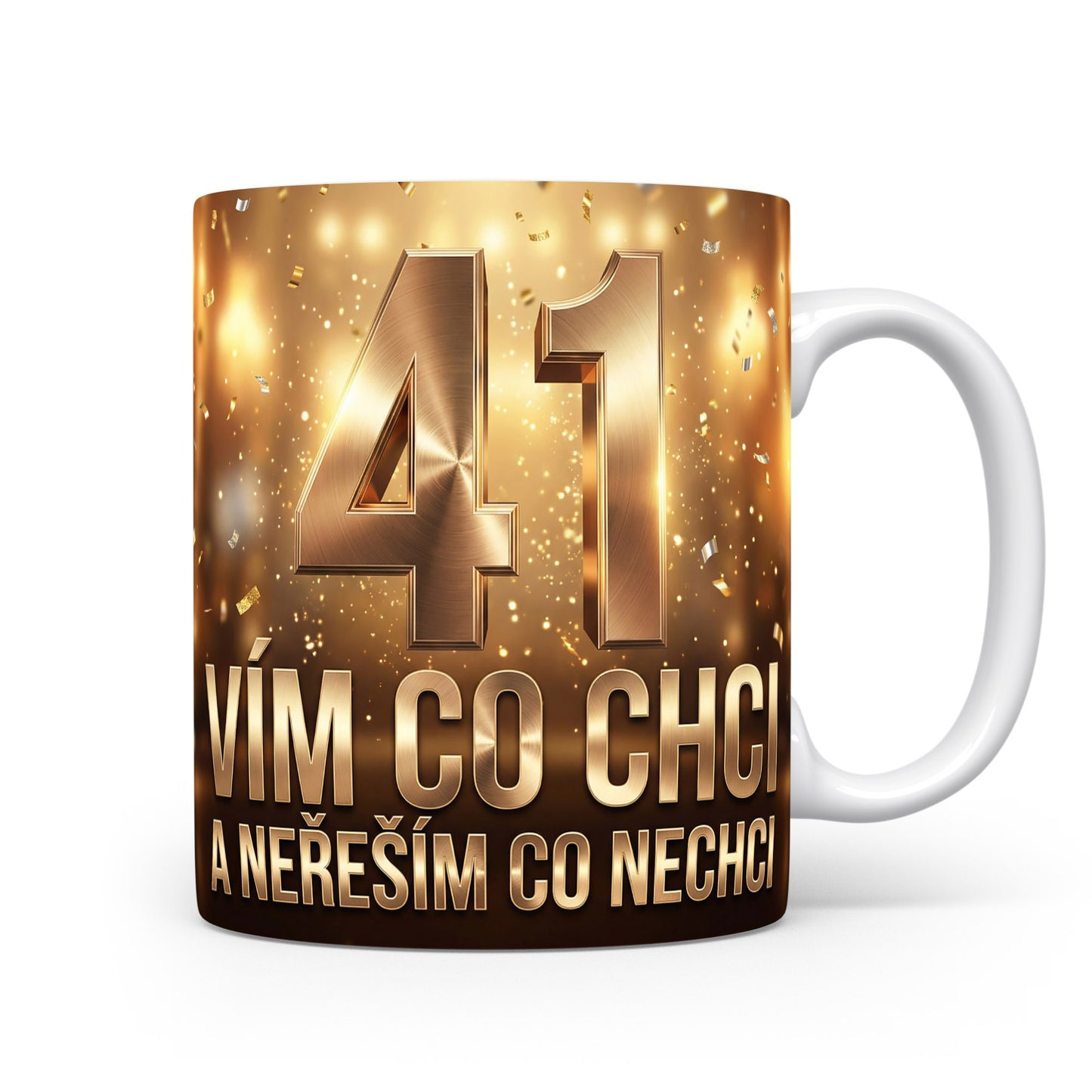 Narozeninový hrnek s číslem 41 a sloganem