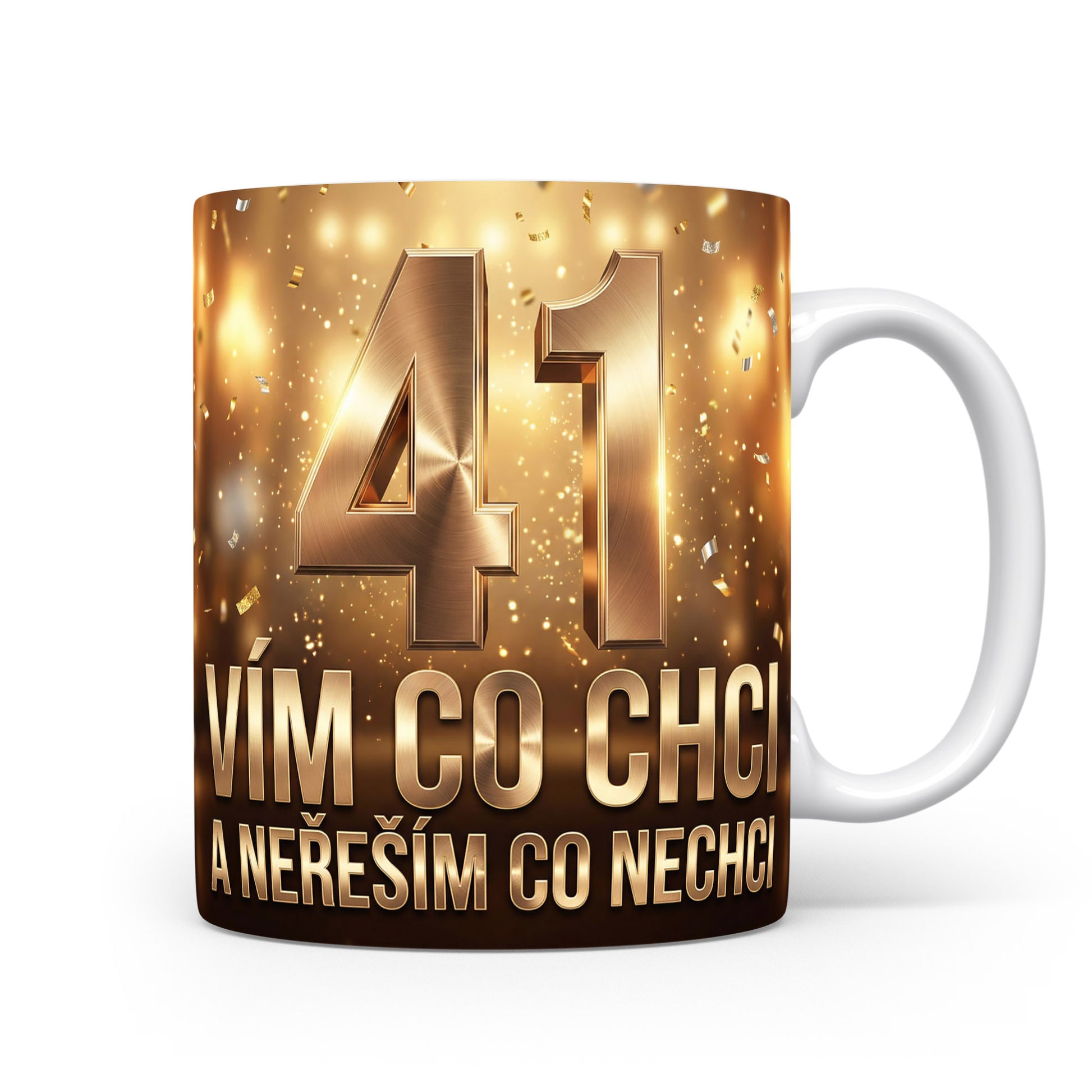 Narozeninový hrnek s číslem 41 a sloganem