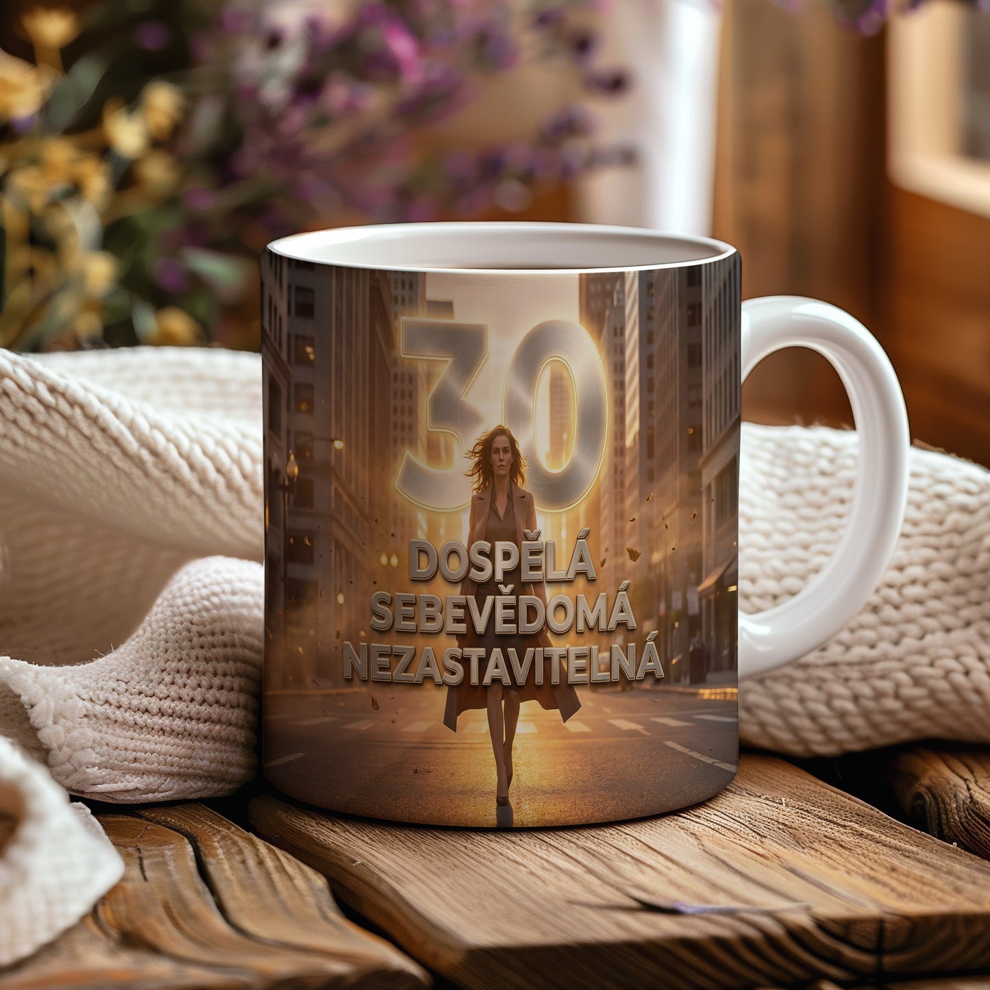 Narozeninový hrnek 30 let – DOSPĚLÁ SEBEVĚDOMÁ NEZASTAVITELNÁ