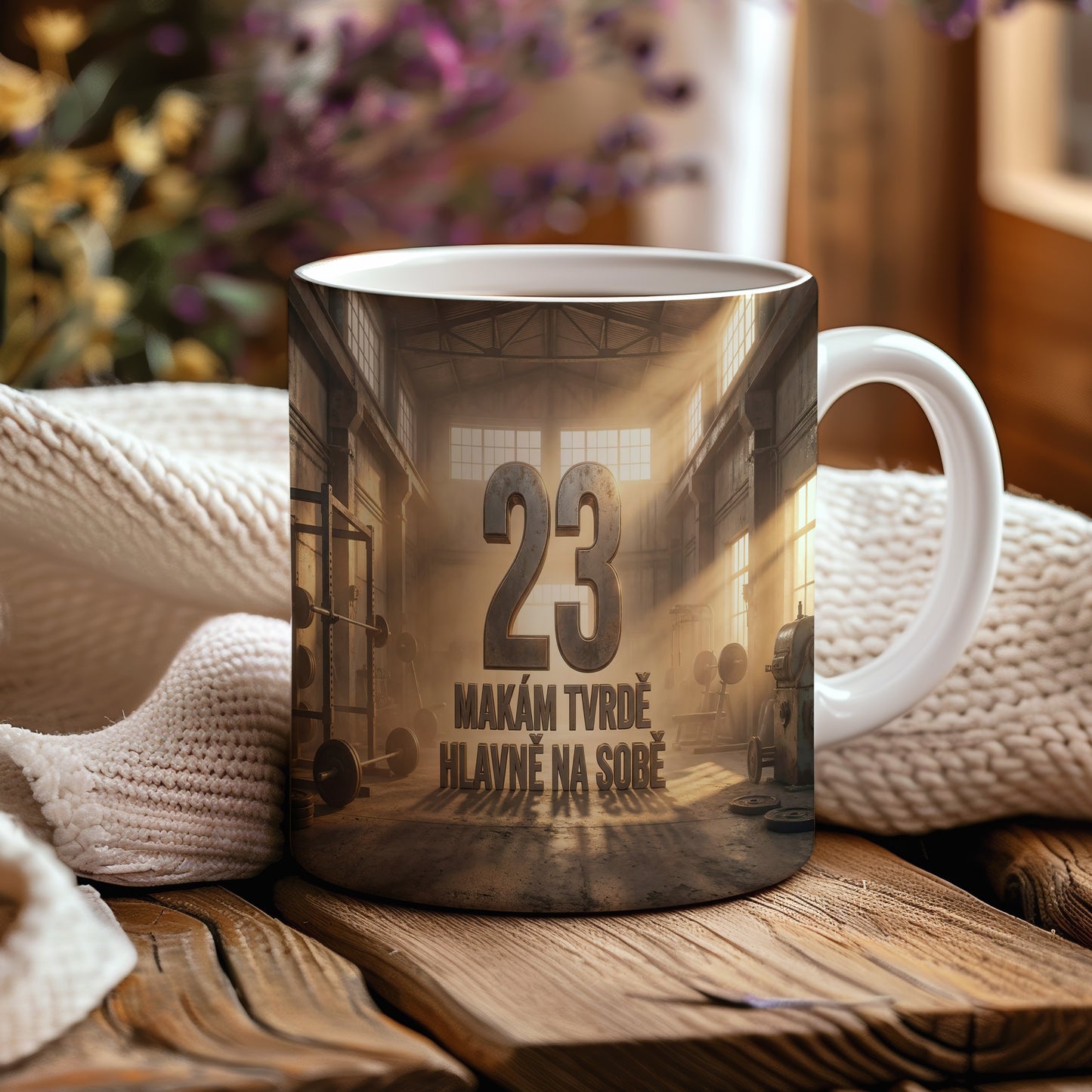 Narozeninový hrnek 23 let – MAKÁM TVRDĚ HLAVNĚ NA SOBĚ