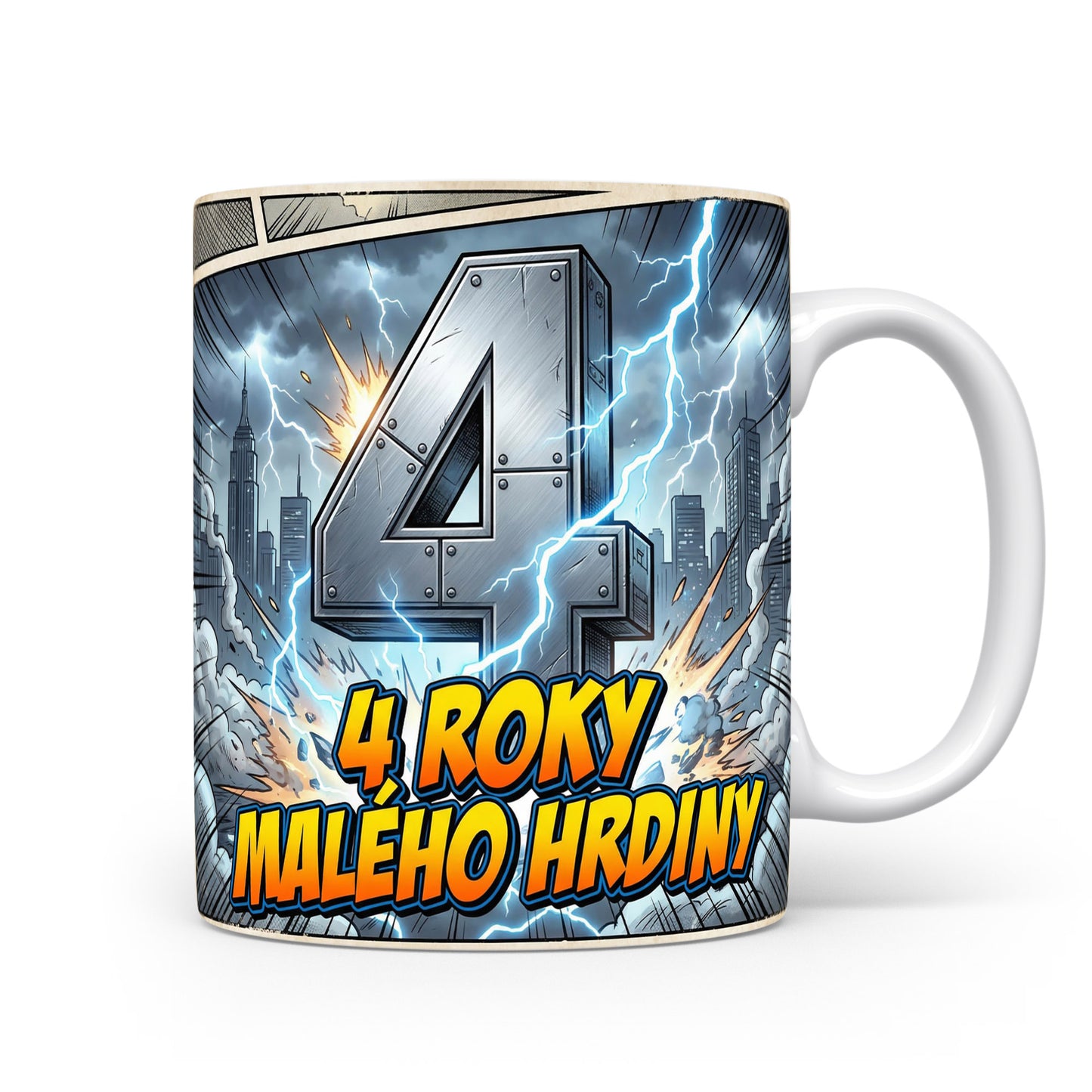 Hrnček s nápisem 4 roky malého hrdiny